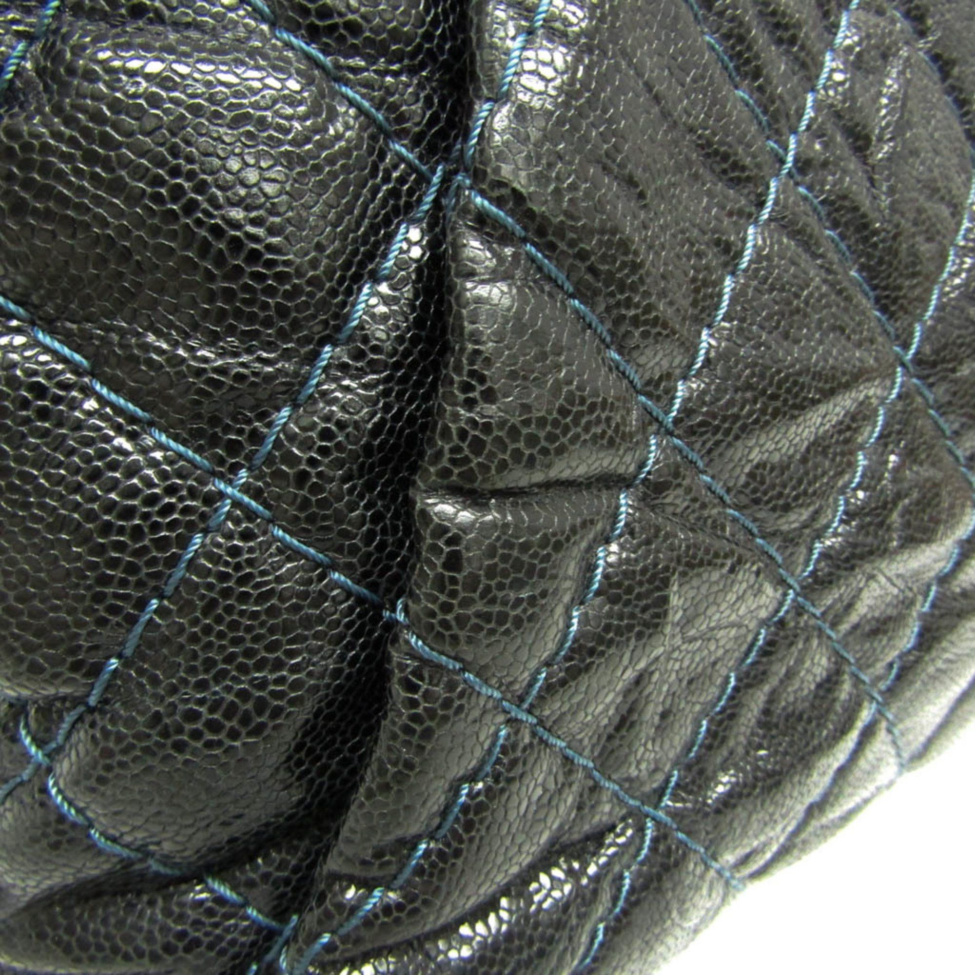 Chanel Chanel Matelasse Chain Women's Grained Calfskin Tote Bag Black,Navy Size ONE SIZE - 10 Thumbnail