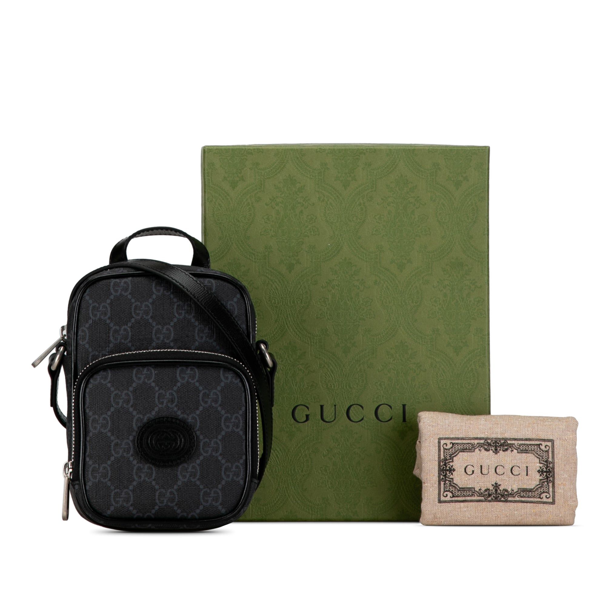 Gucci Gucci Mini GG Supreme Interlocking G Crossbody Gray Size ONE SIZE - 10 Thumbnail
