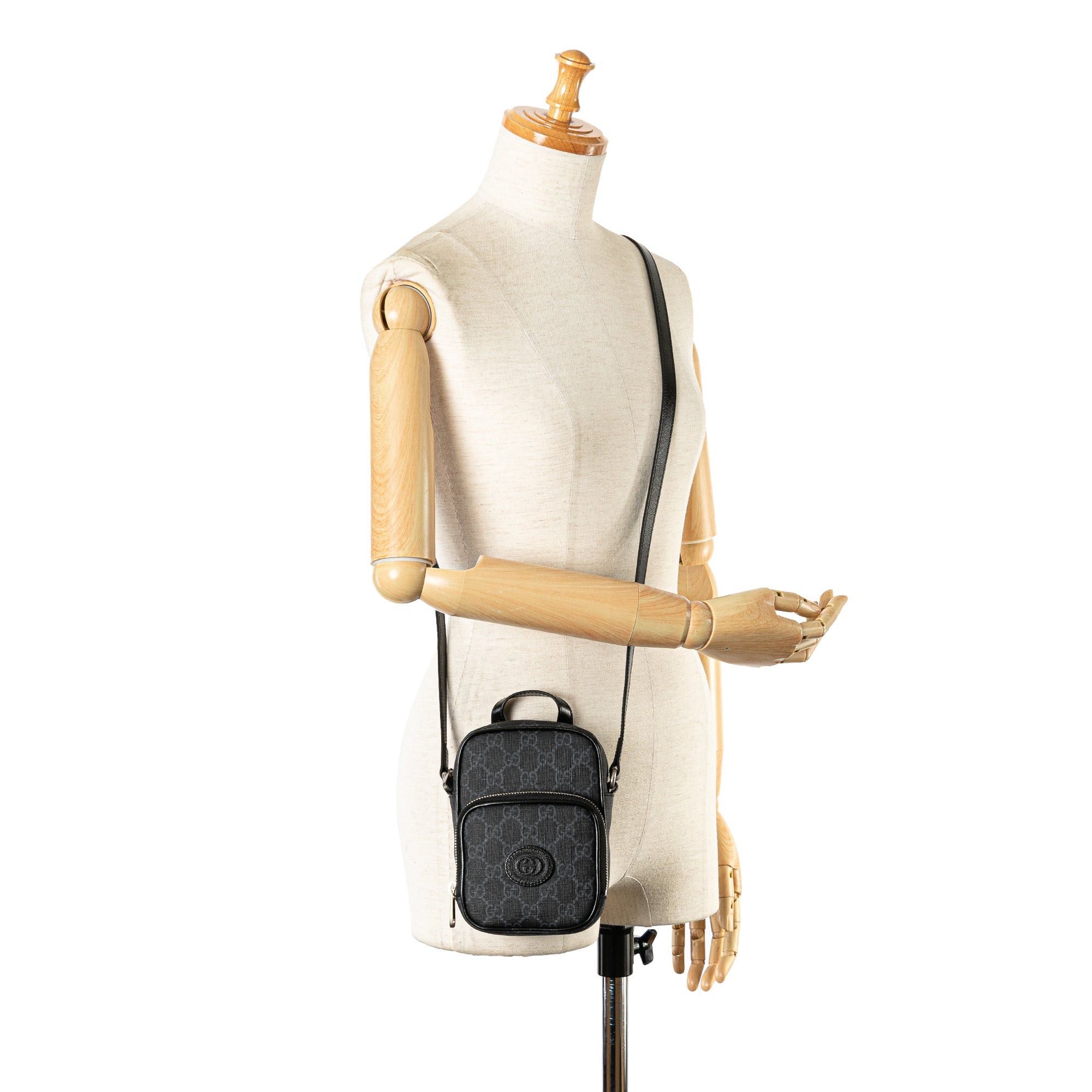 Gucci Gucci Mini GG Supreme Interlocking G Crossbody Gray Size ONE SIZE - 9 Thumbnail
