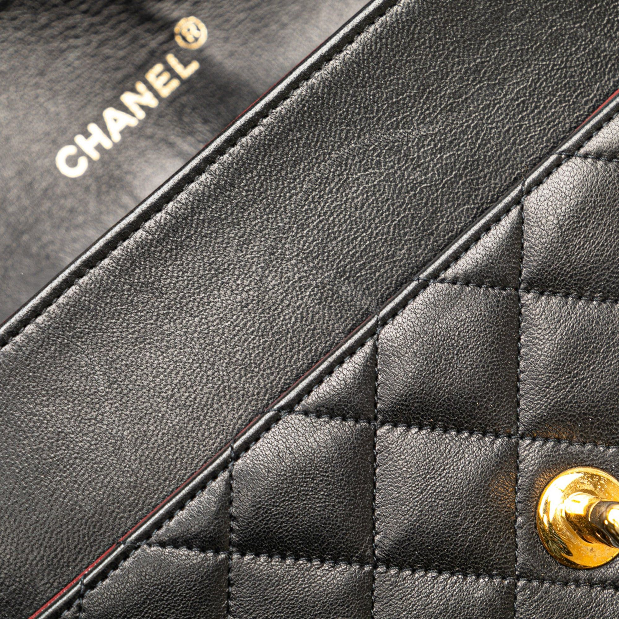 Chanel Chanel CC Bicolor Quilted Lambskin Single Flap Black Size ONE SIZE - 8 Thumbnail