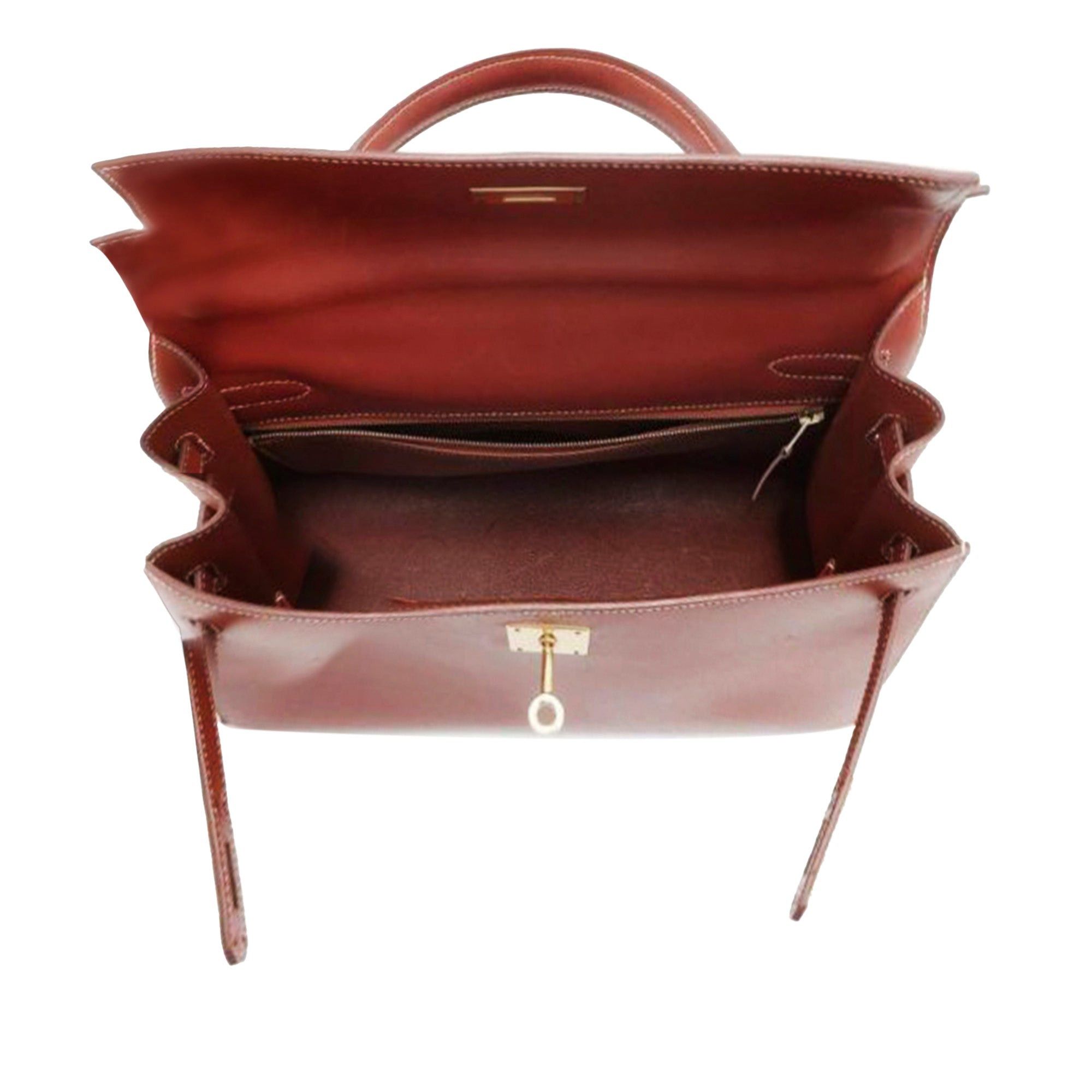 Hermes Hermès Box Calf Kelly Sellier 32 Brown Size ONE SIZE - 4 Thumbnail