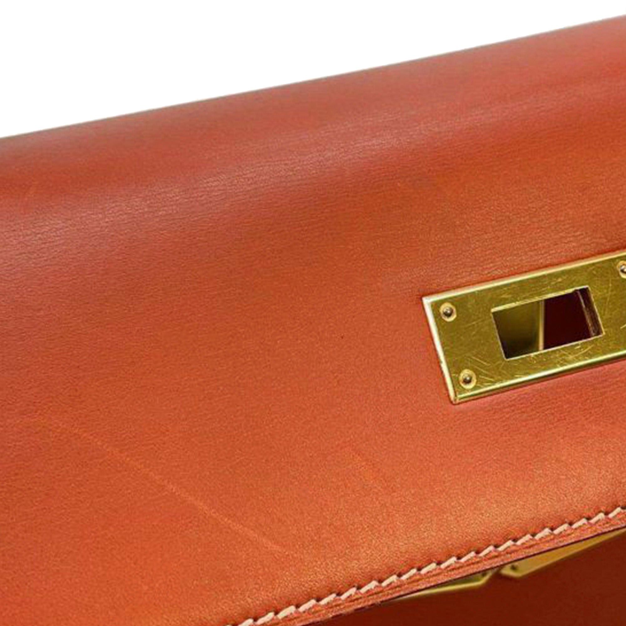 Hermes Hermès Box Calf Kelly Sellier 32 Brown Size ONE SIZE - 8 Thumbnail