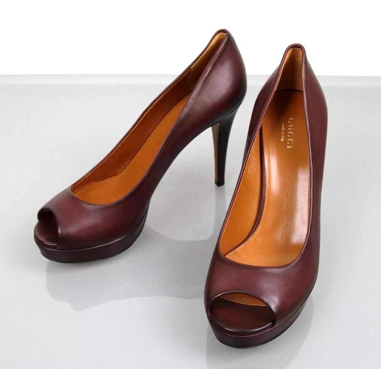 Gucci New Authentic Betty Open-Toe Platform Pump SHOES Plum 8 Size US 8 / IT 38 - 2 Thumbnail