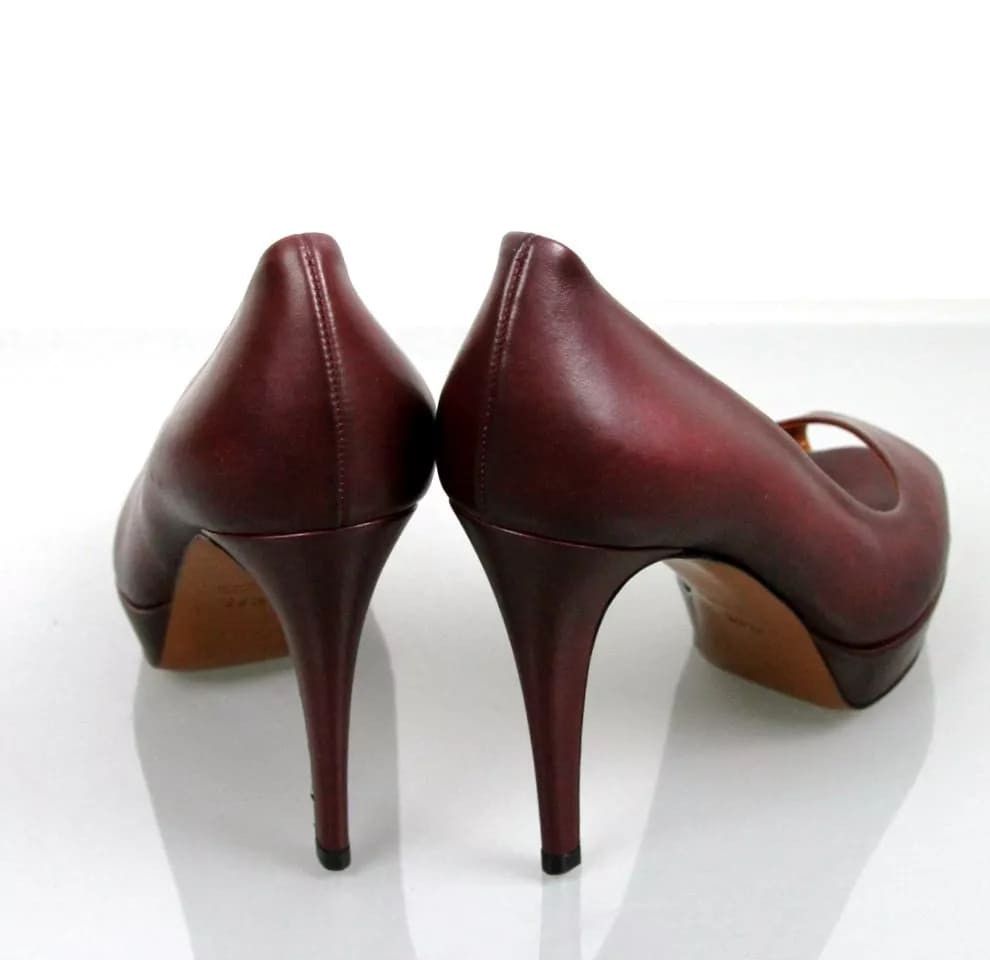 Gucci New Authentic Betty Open-Toe Platform Pump SHOES Plum 8 Size US 8 / IT 38 - 7 Thumbnail