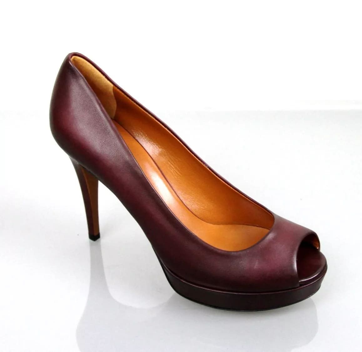 Gucci New Authentic Betty Open-Toe Platform Pump SHOES Plum 8 Size US 8 / IT 38 - 5 Thumbnail