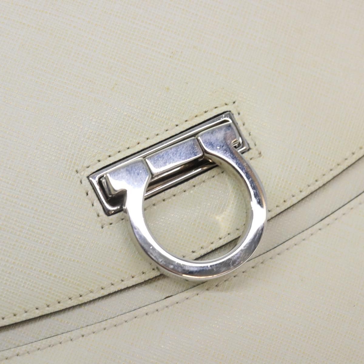 Salvatore Ferragamo Gancini Beige Leather Handbag (Pre-Owned) Size ONE SIZE - 13 Thumbnail