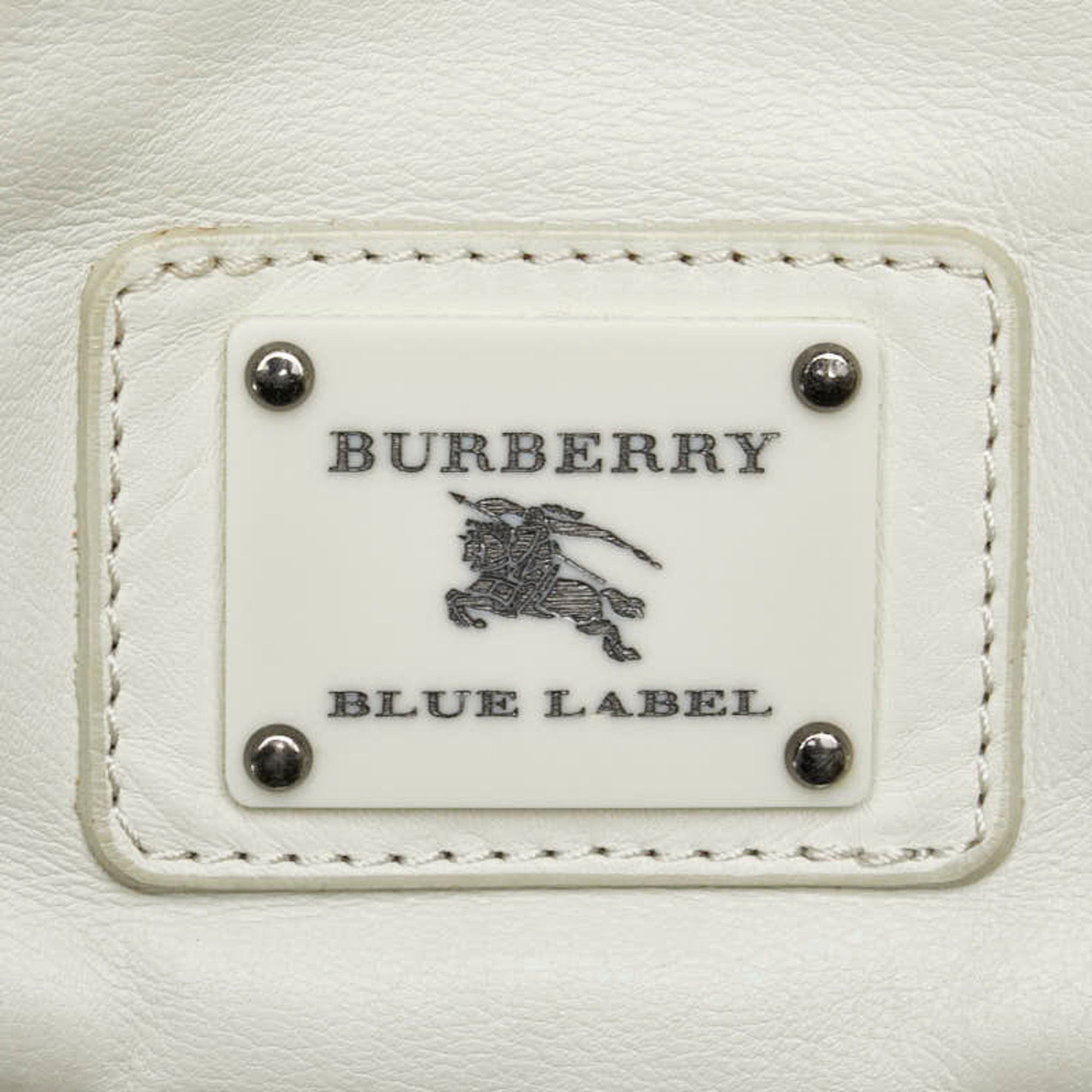 Burberry Burberry Blue Label Plate Shoulder Bag White Leather Women's BURBERRY BLUE LABEL Size ONE SIZE - 5 Thumbnail