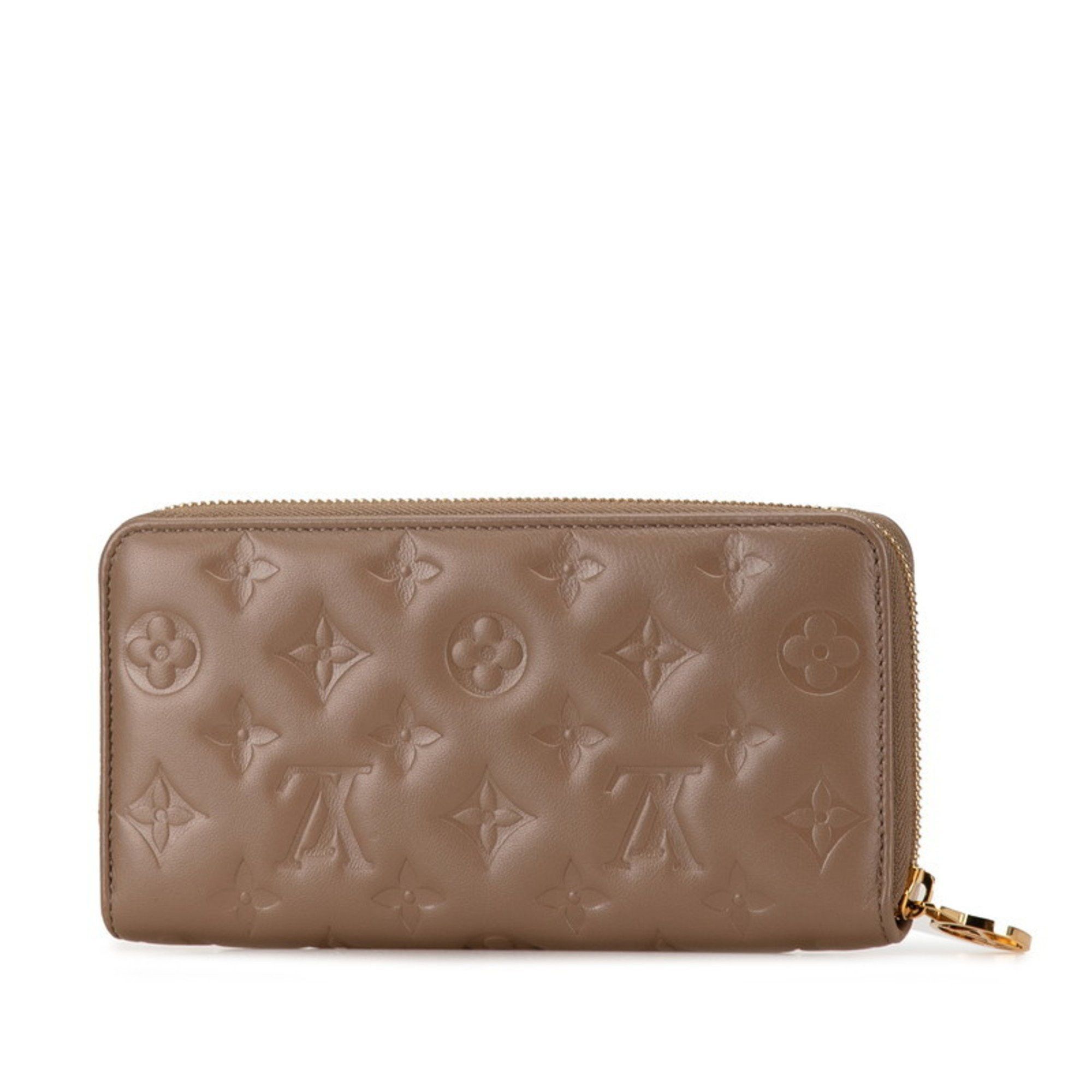 Louis Vuitton Louis Vuitton Monogram Embossed Zippy Wallet Long M81511 Taupe Beige Lambskin Women's LOUIS VUITTON Size ONE SIZE - 2 Thumbnail