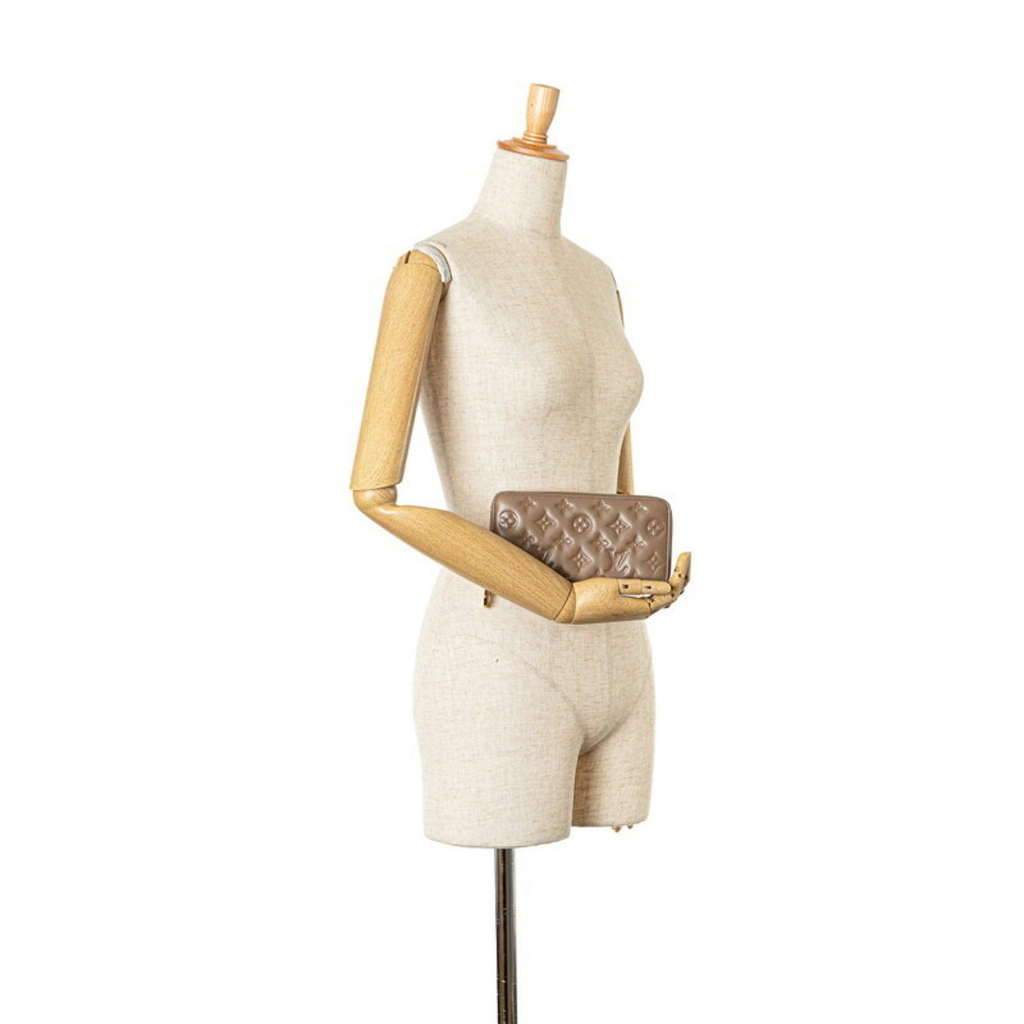 Louis Vuitton Louis Vuitton Monogram Embossed Zippy Wallet Long M81511 Taupe Beige Lambskin Women's LOUIS VUITTON Size ONE SIZE - 8 Thumbnail
