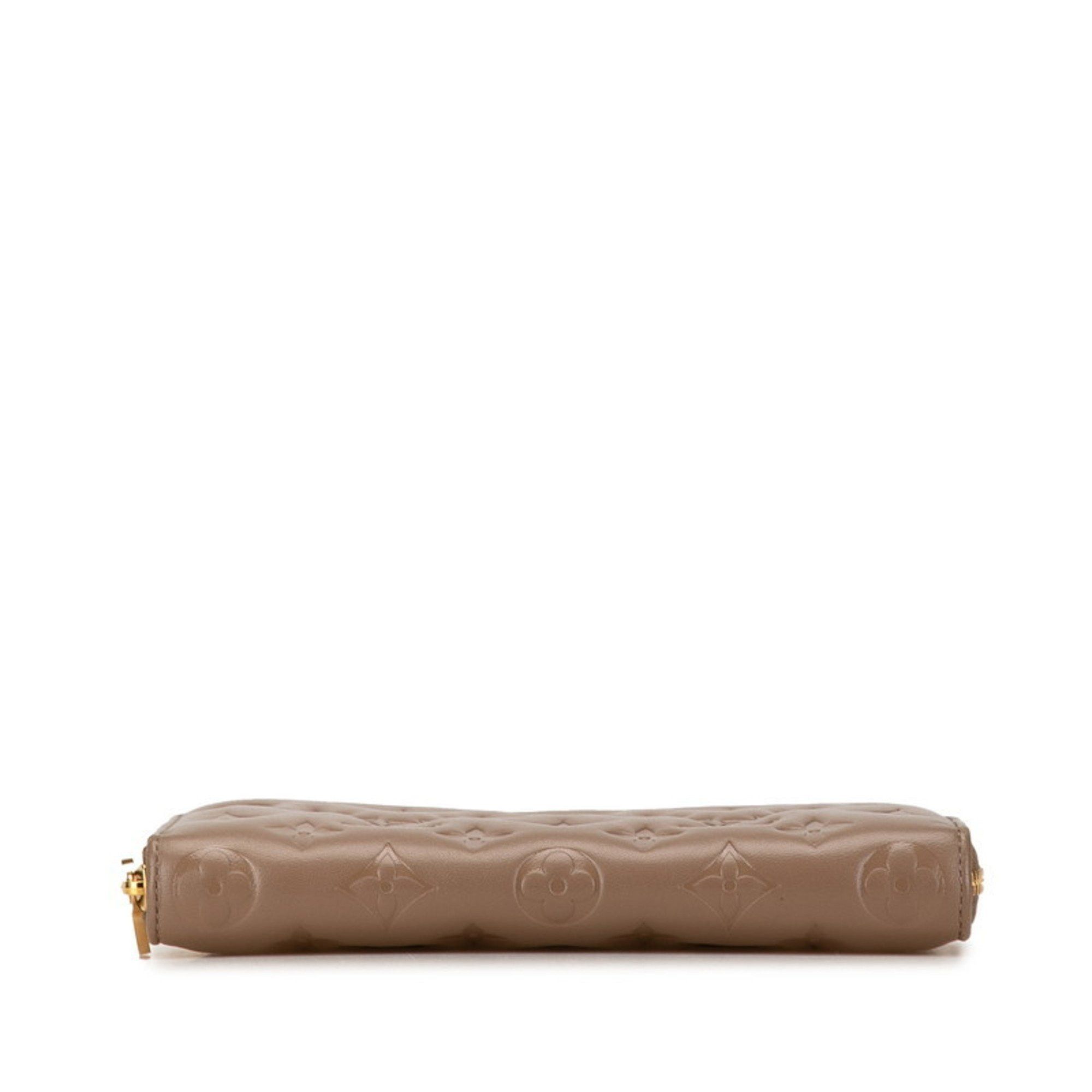 Louis Vuitton Louis Vuitton Monogram Embossed Zippy Wallet Long M81511 Taupe Beige Lambskin Women's LOUIS VUITTON Size ONE SIZE - 3 Thumbnail