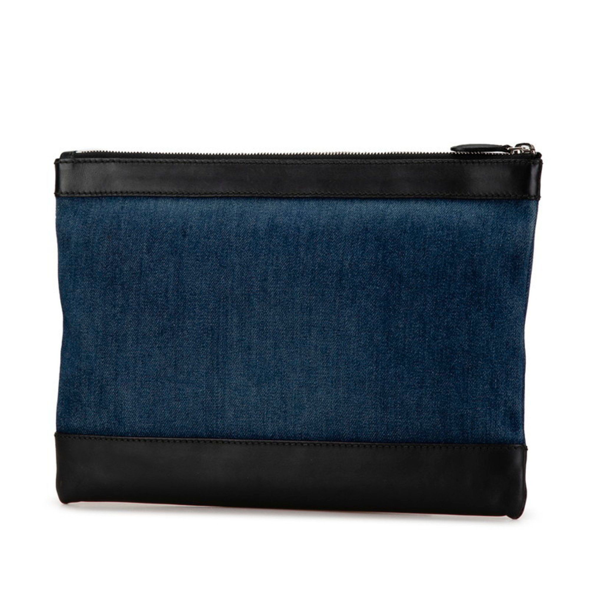 Balenciaga Balenciaga Navy Clip M Clutch Bag Indigo Blue Black Denim Leather Women's BALENCIAGA Size ONE SIZE - 2 Thumbnail