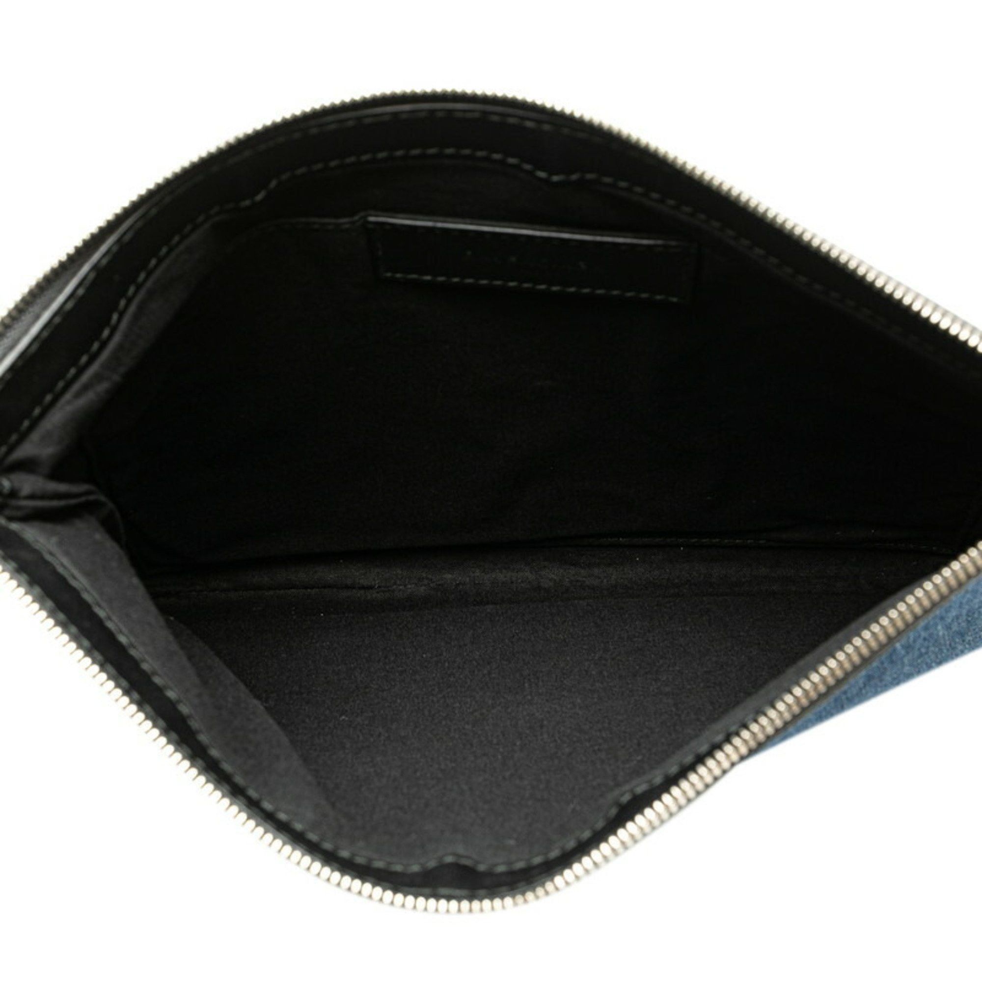 Balenciaga Balenciaga Navy Clip M Clutch Bag Indigo Blue Black Denim Leather Women's BALENCIAGA Size ONE SIZE - 4 Thumbnail