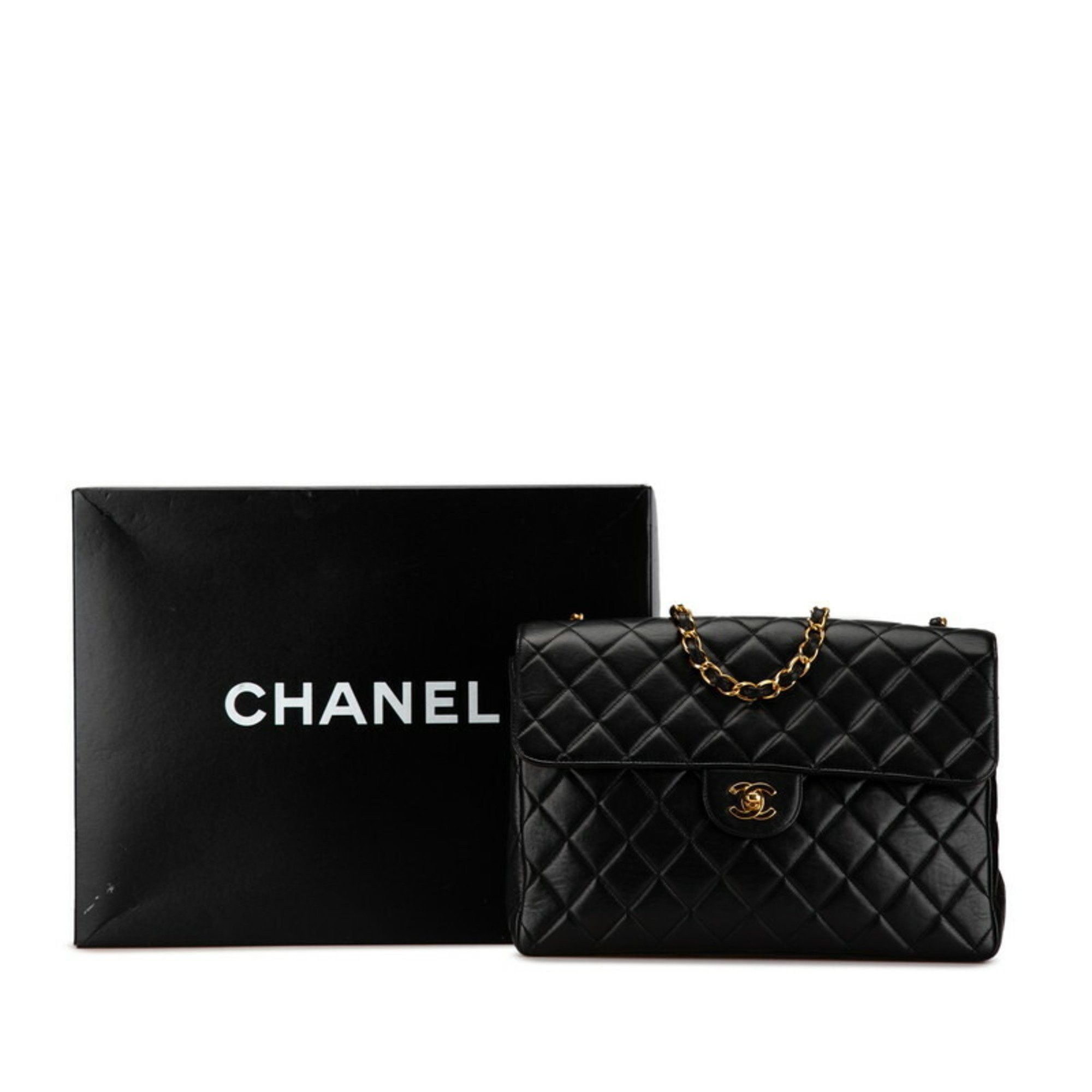 Chanel Chanel Matelasse 30 Coco Mark Chain Shoulder Bag Black Lambskin Women's CHANEL Size ONE SIZE - 9 Thumbnail