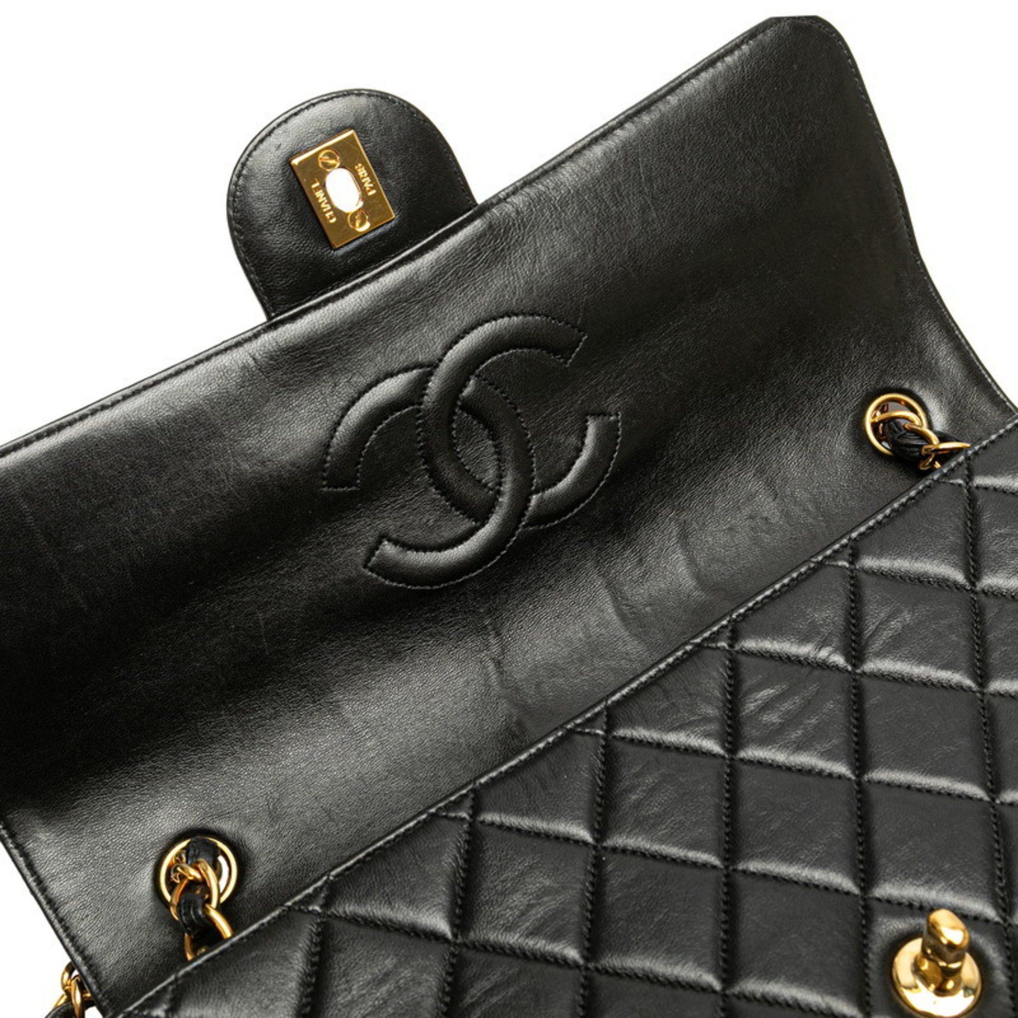 Chanel Chanel Matelasse 30 Coco Mark Chain Shoulder Bag Black Lambskin Women's CHANEL Size ONE SIZE - 4 Thumbnail