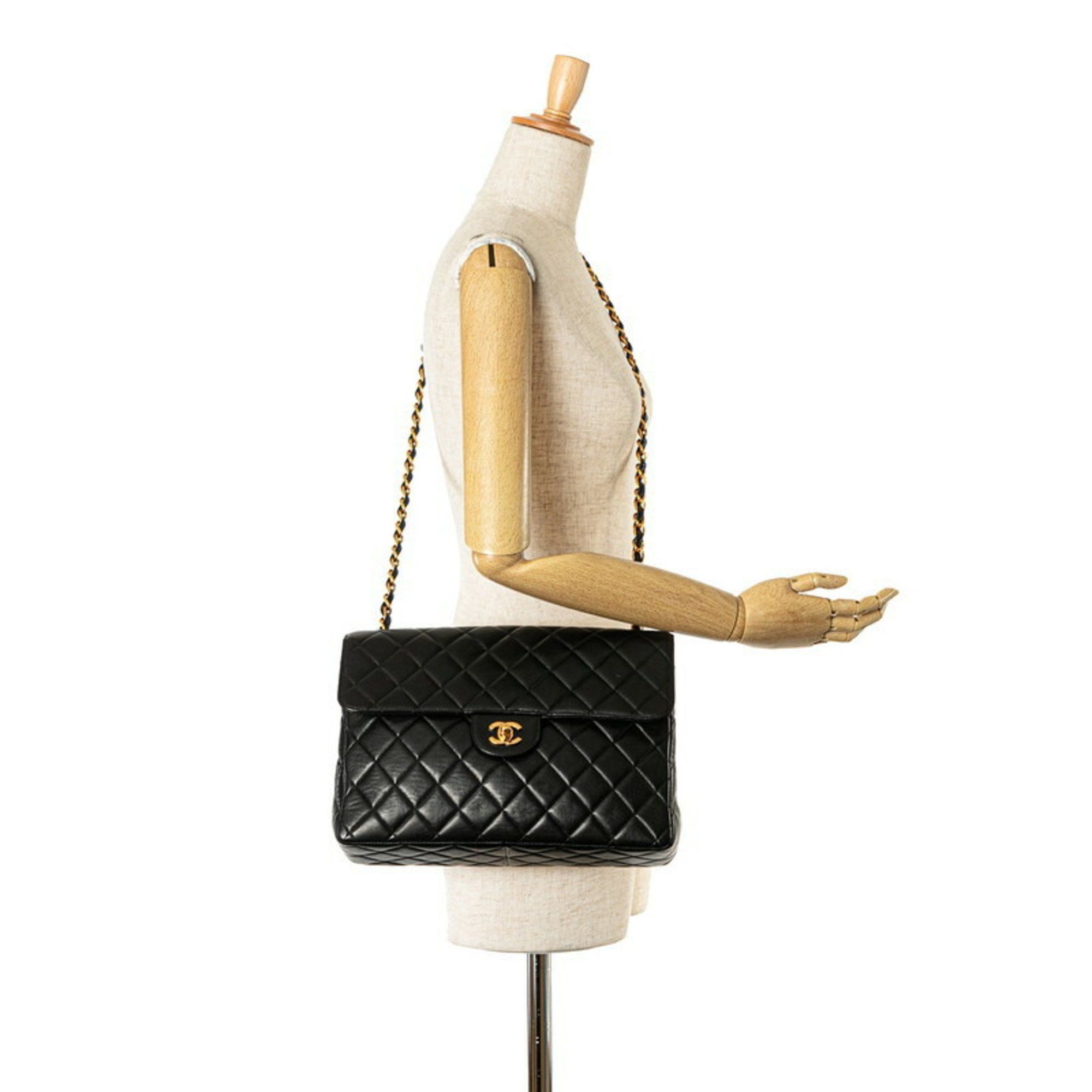 Chanel Chanel Matelasse 30 Coco Mark Chain Shoulder Bag Black Lambskin Women's CHANEL Size ONE SIZE - 10 Thumbnail