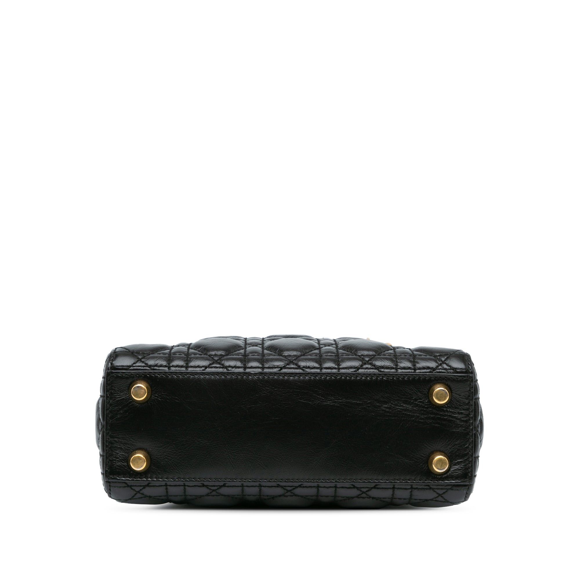 Dior Dior Small Crinkled Patent Cannage Lucky Badges My Lady Dior Black Size ONE SIZE - 3 Thumbnail