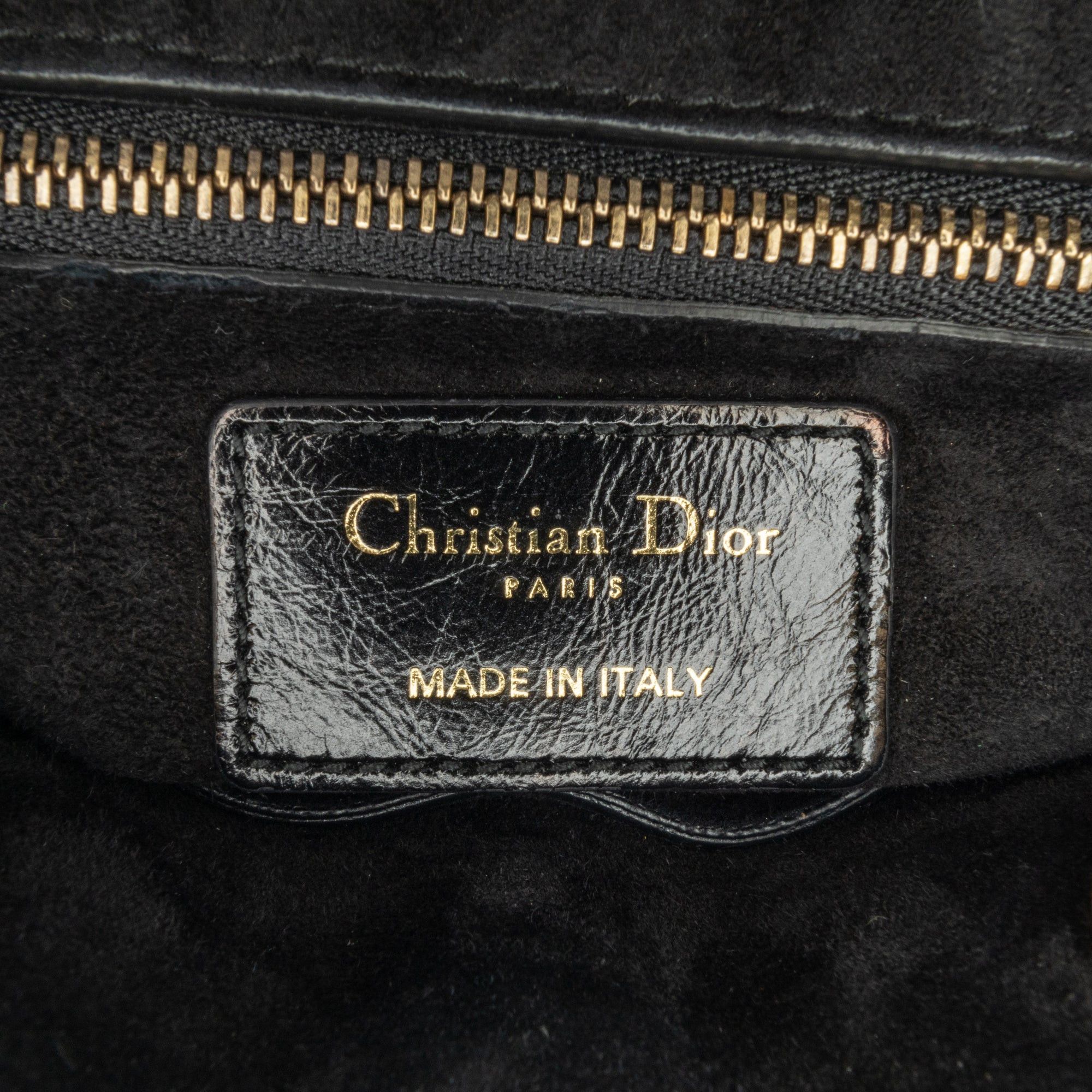 Dior Dior Small Crinkled Patent Cannage Lucky Badges My Lady Dior Black Size ONE SIZE - 5 Thumbnail