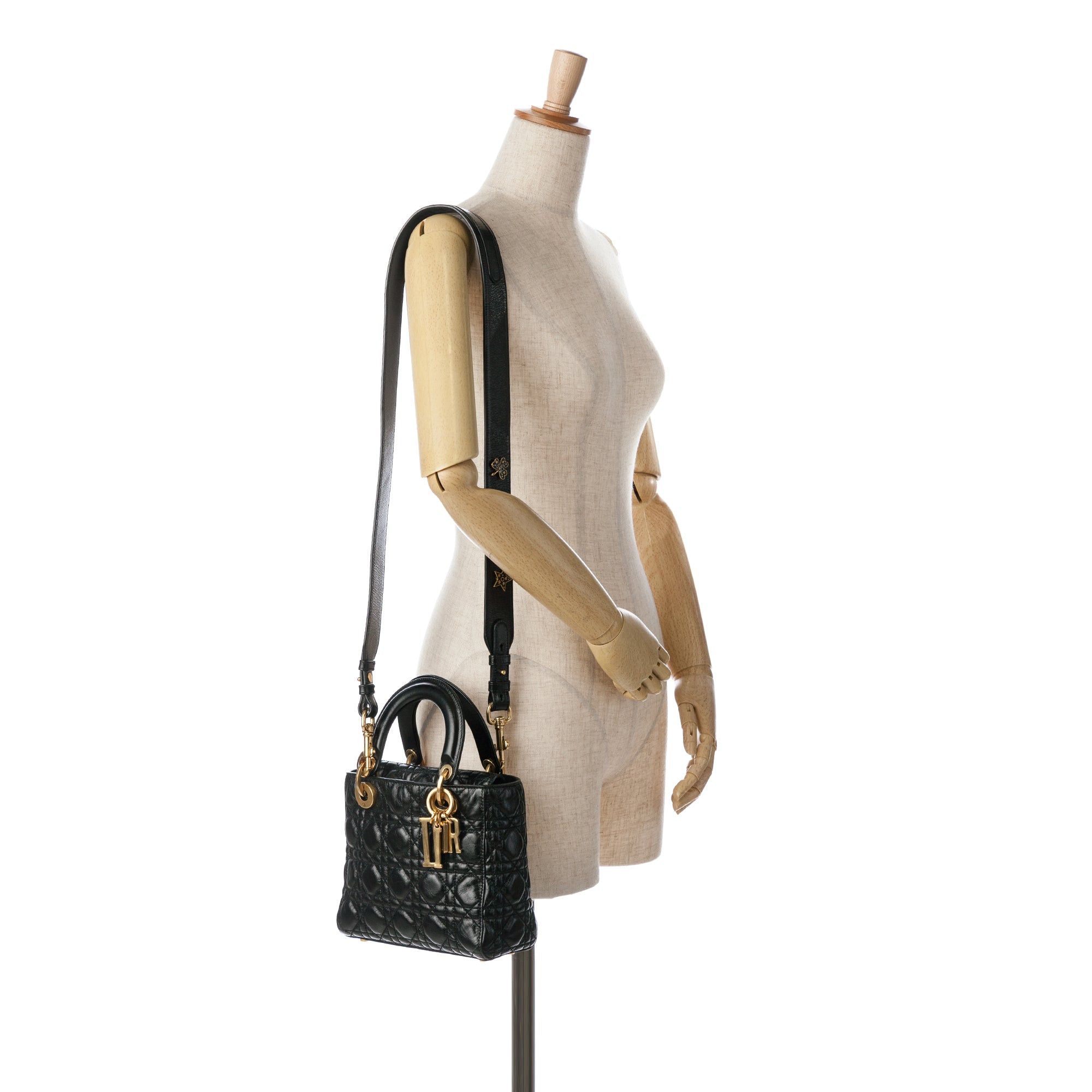 Dior Dior Small Crinkled Patent Cannage Lucky Badges My Lady Dior Black Size ONE SIZE - 8 Thumbnail