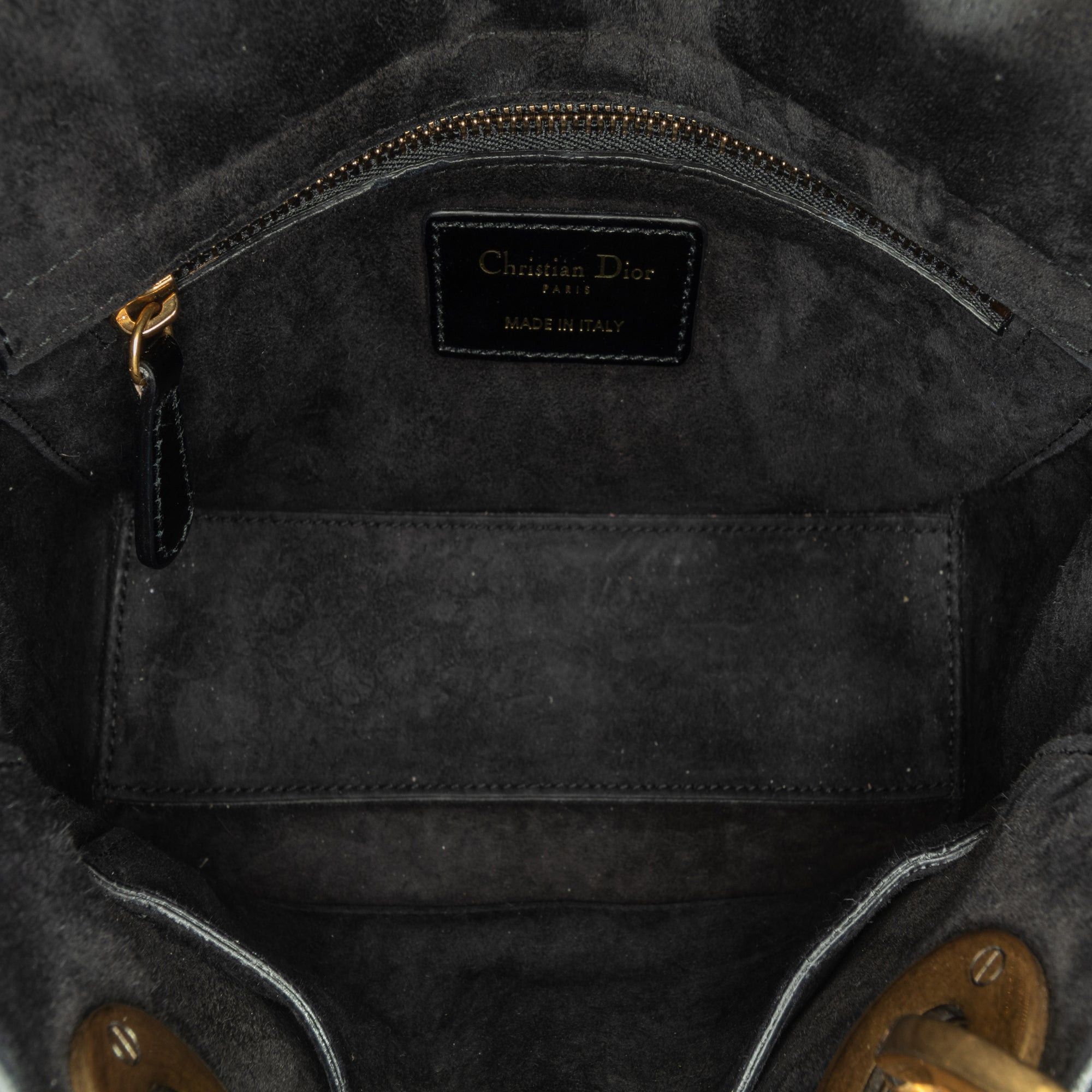 Dior Dior Small Crinkled Patent Cannage Lucky Badges My Lady Dior Black Size ONE SIZE - 4 Thumbnail
