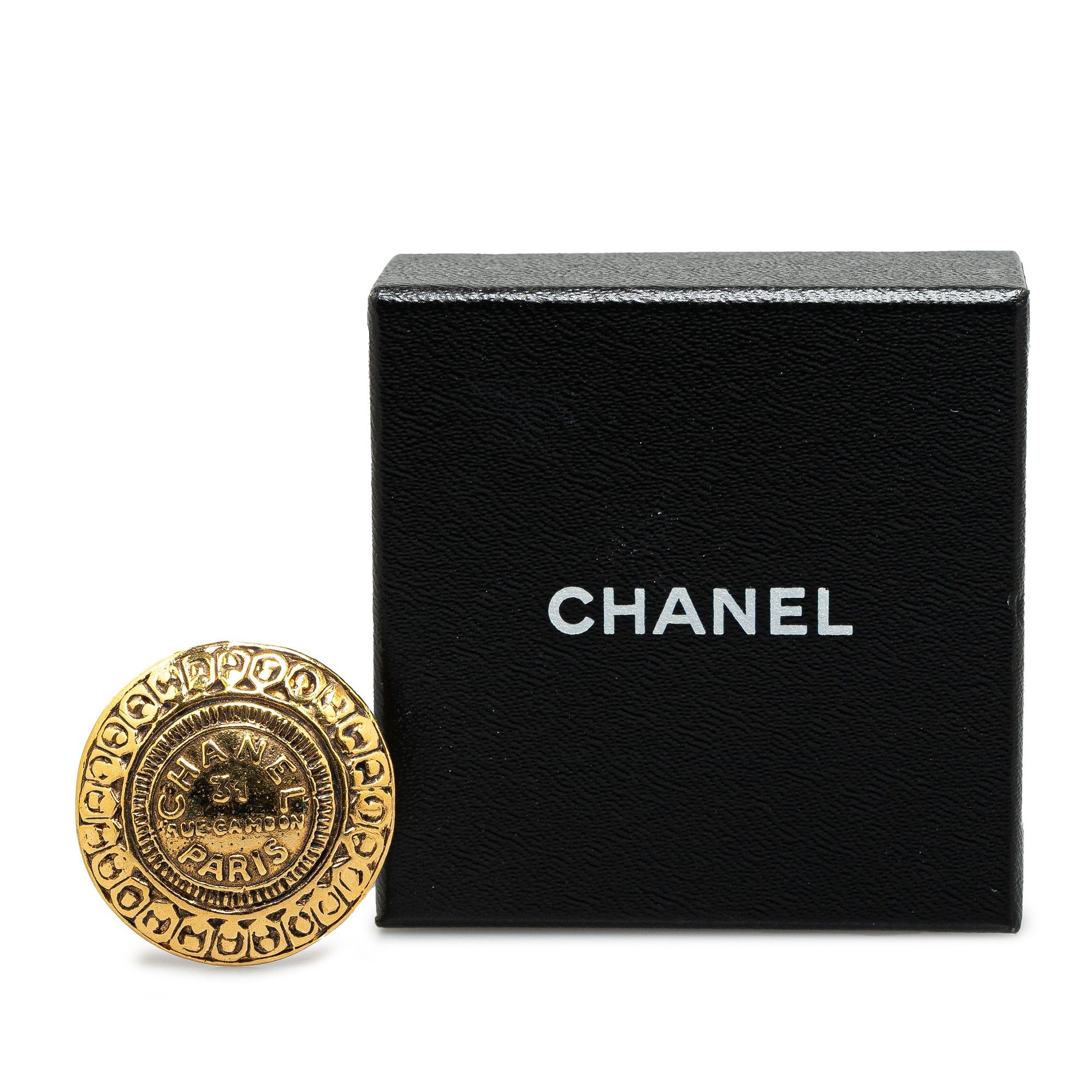 Chanel Chanel Gold Plated 31 Rue Cambon Brooch Gold Size ONE SIZE - 4 Thumbnail