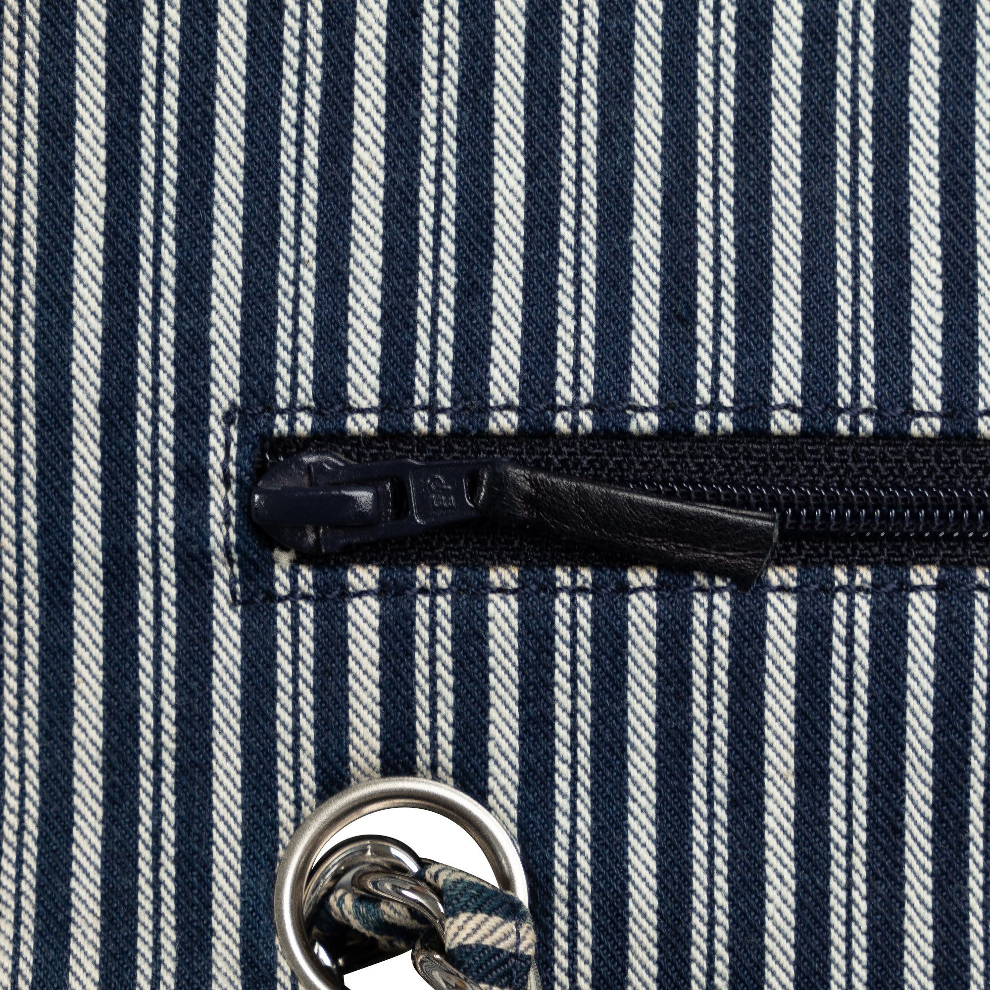 Chanel Chanel Medium Cotton Striped Double Flap Blue Size ONE SIZE - 8 Thumbnail