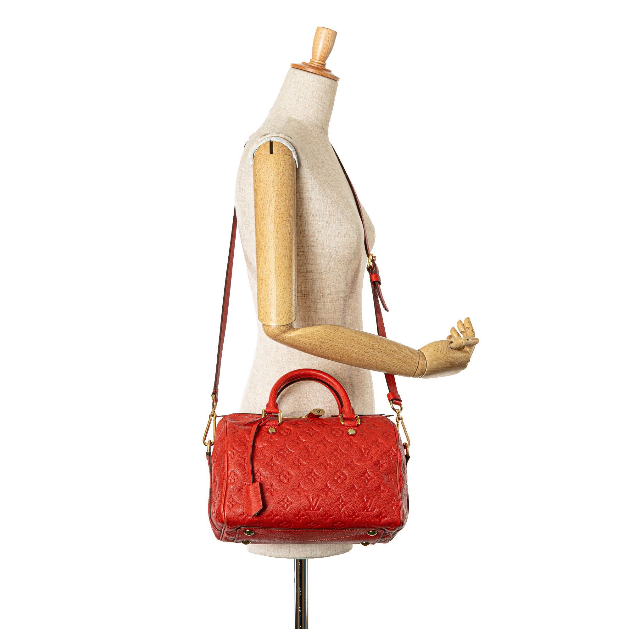 Louis Vuitton Louis Vuitton Monogram Empreinte Speedy Bandouliere 25 Red Size ONE SIZE - 10 Thumbnail