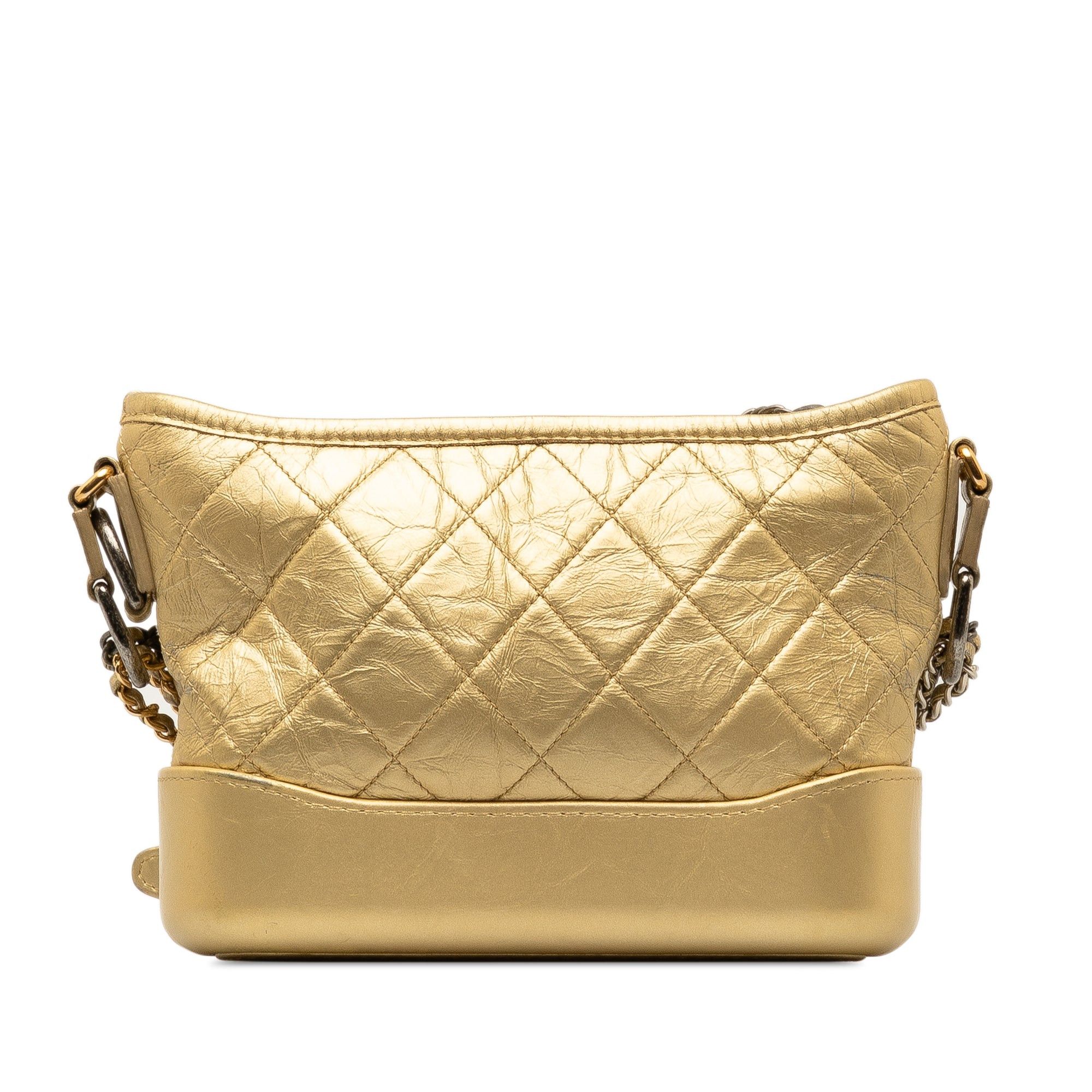 Chanel Chanel Small Metallic Lambskin Gabrielle Crossbody Gold Size ONE SIZE - 3 Thumbnail