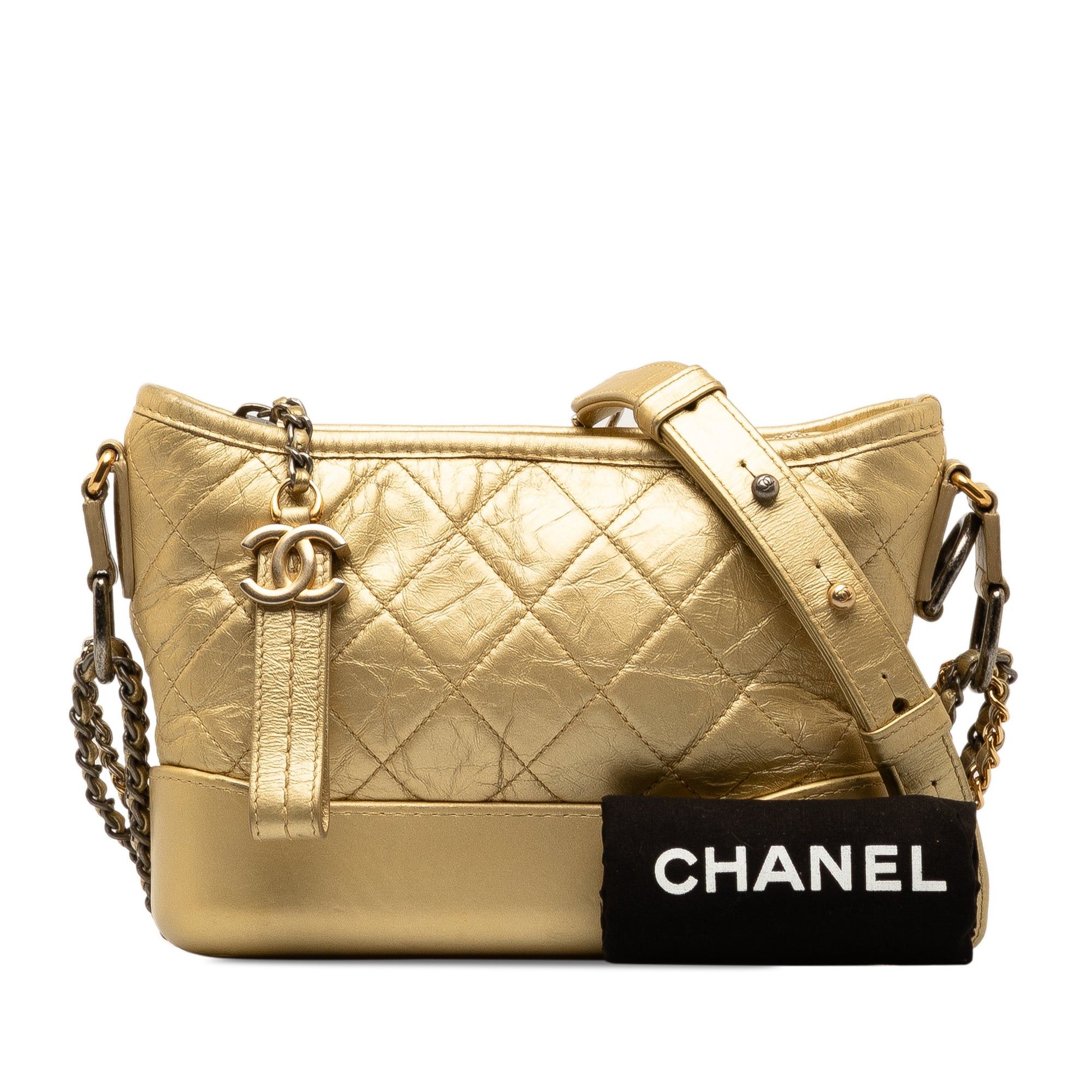 Chanel Chanel Small Metallic Lambskin Gabrielle Crossbody Gold Size ONE SIZE - 16 Thumbnail