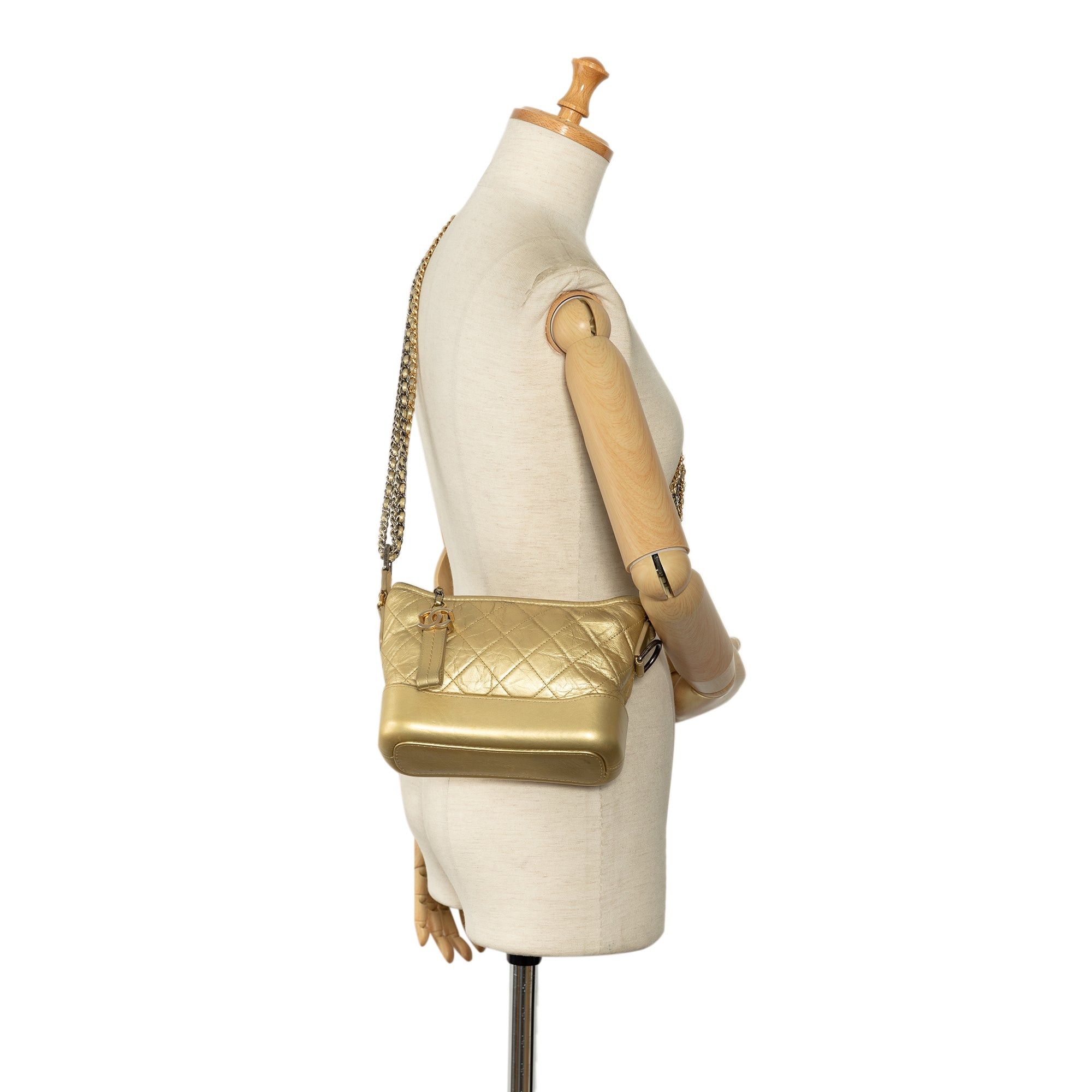 Chanel Chanel Small Metallic Lambskin Gabrielle Crossbody Gold Size ONE SIZE - 15 Thumbnail