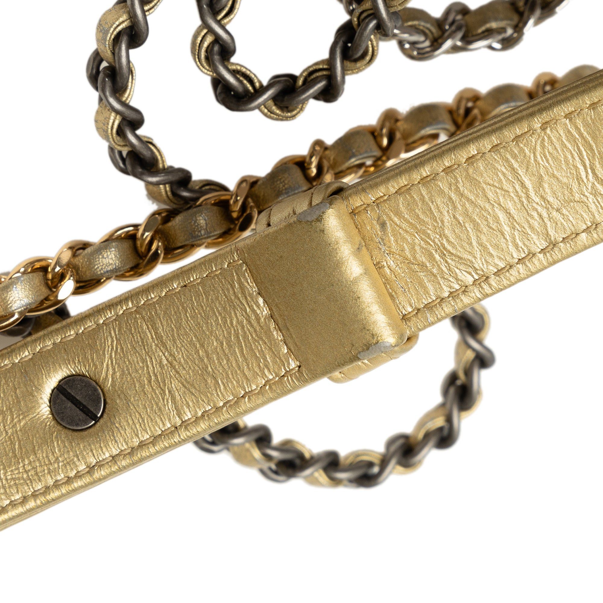 Chanel Chanel Small Metallic Lambskin Gabrielle Crossbody Gold Size ONE SIZE - 13 Thumbnail
