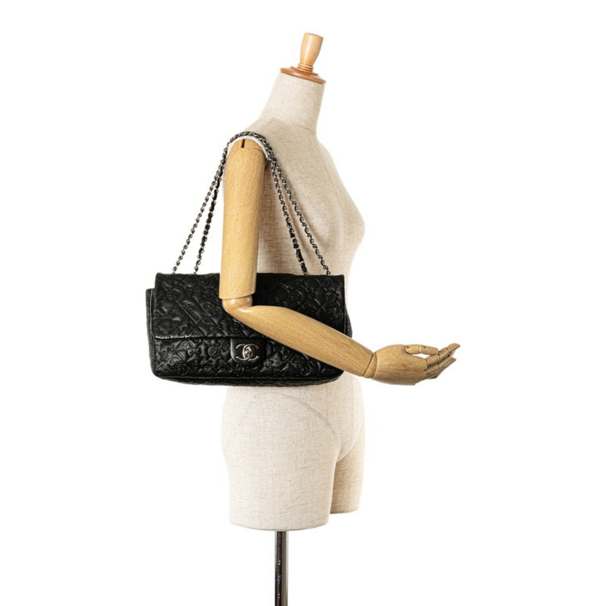 Chanel Chanel Matelasse Icon Bag Chain Shoulder Handbag Black Leather Women's CHANEL Size ONE SIZE - 8 Thumbnail