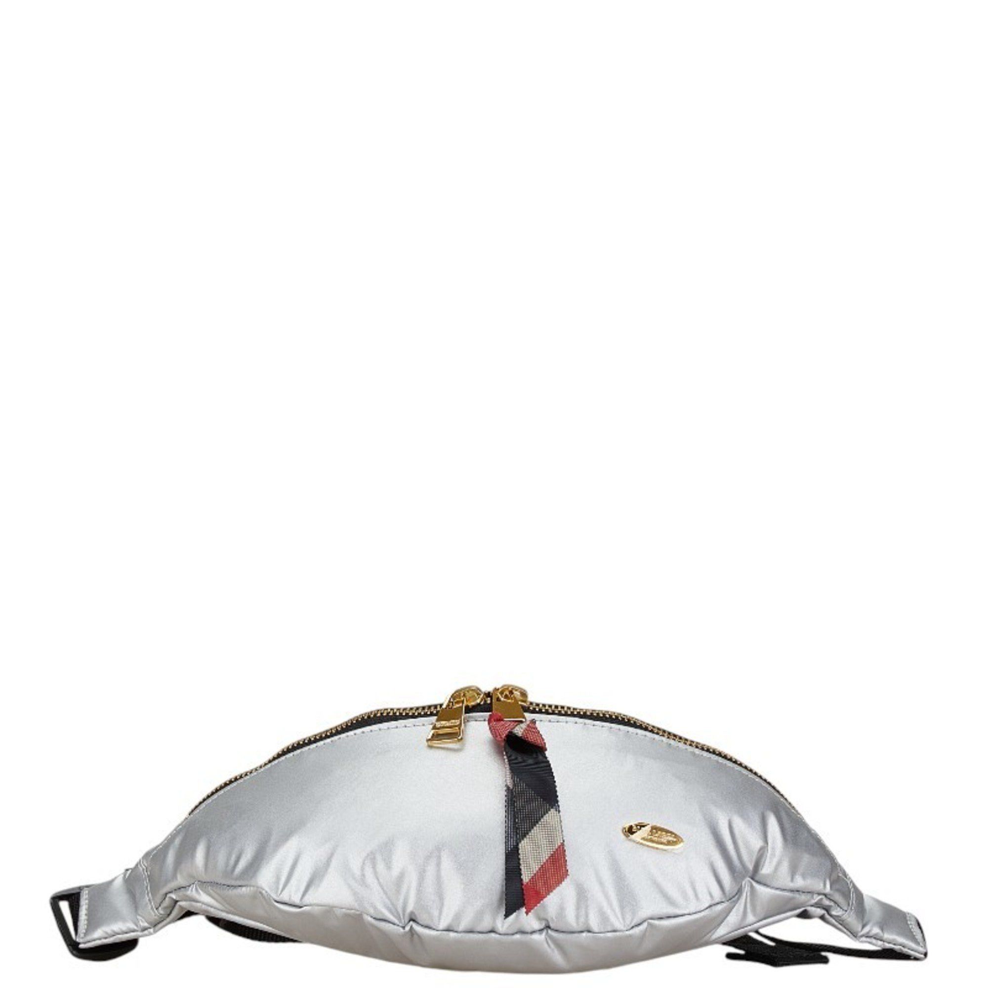 Burberry Burberry Blue Label Check Body Bag Waist Silver Nylon Women's BURBERRY BLUE LABEL Size ONE SIZE - 3 Thumbnail
