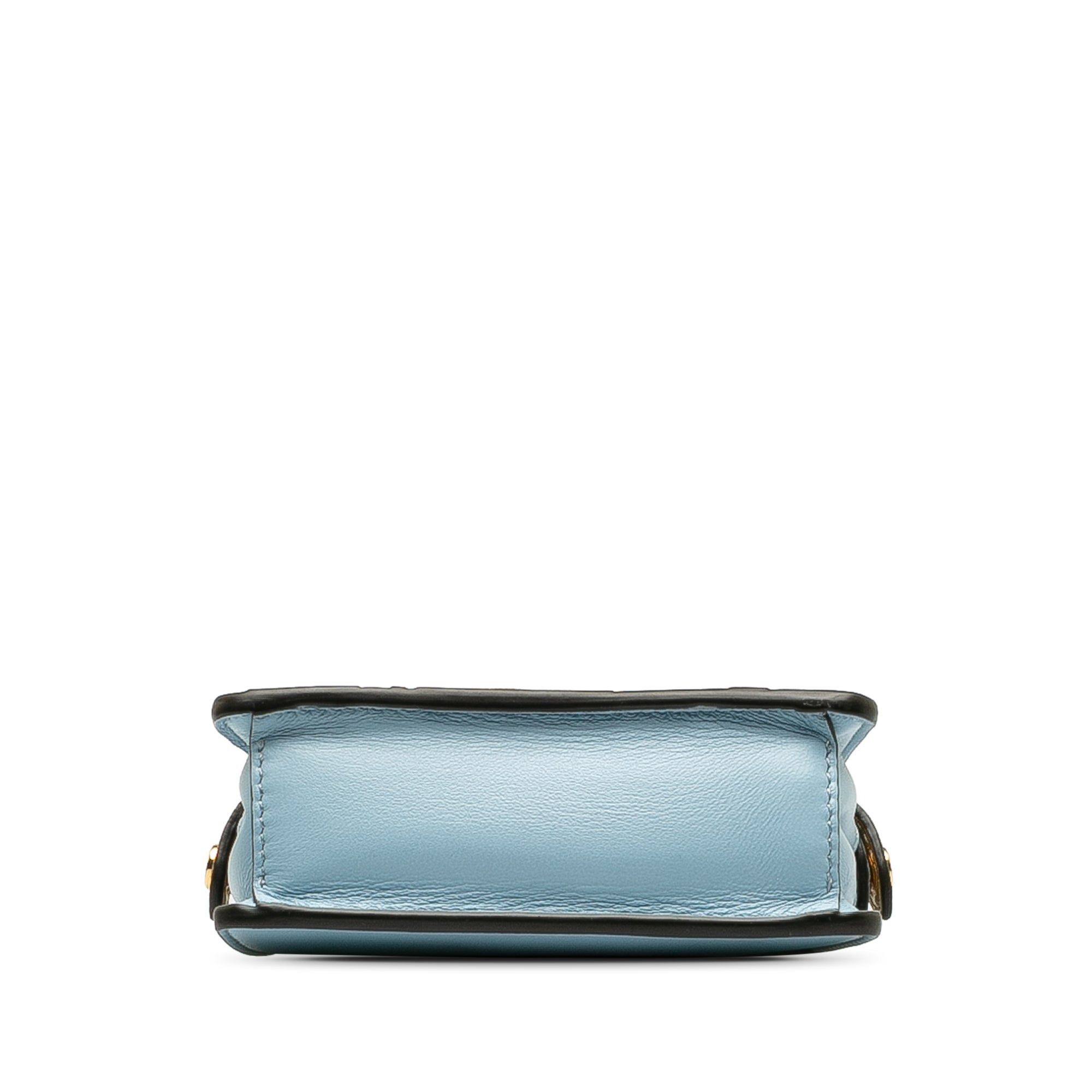 Fendi Fendi Nano Rainbow Inlay Peekaboo Satchel Blue Size ONE SIZE - 4 Thumbnail