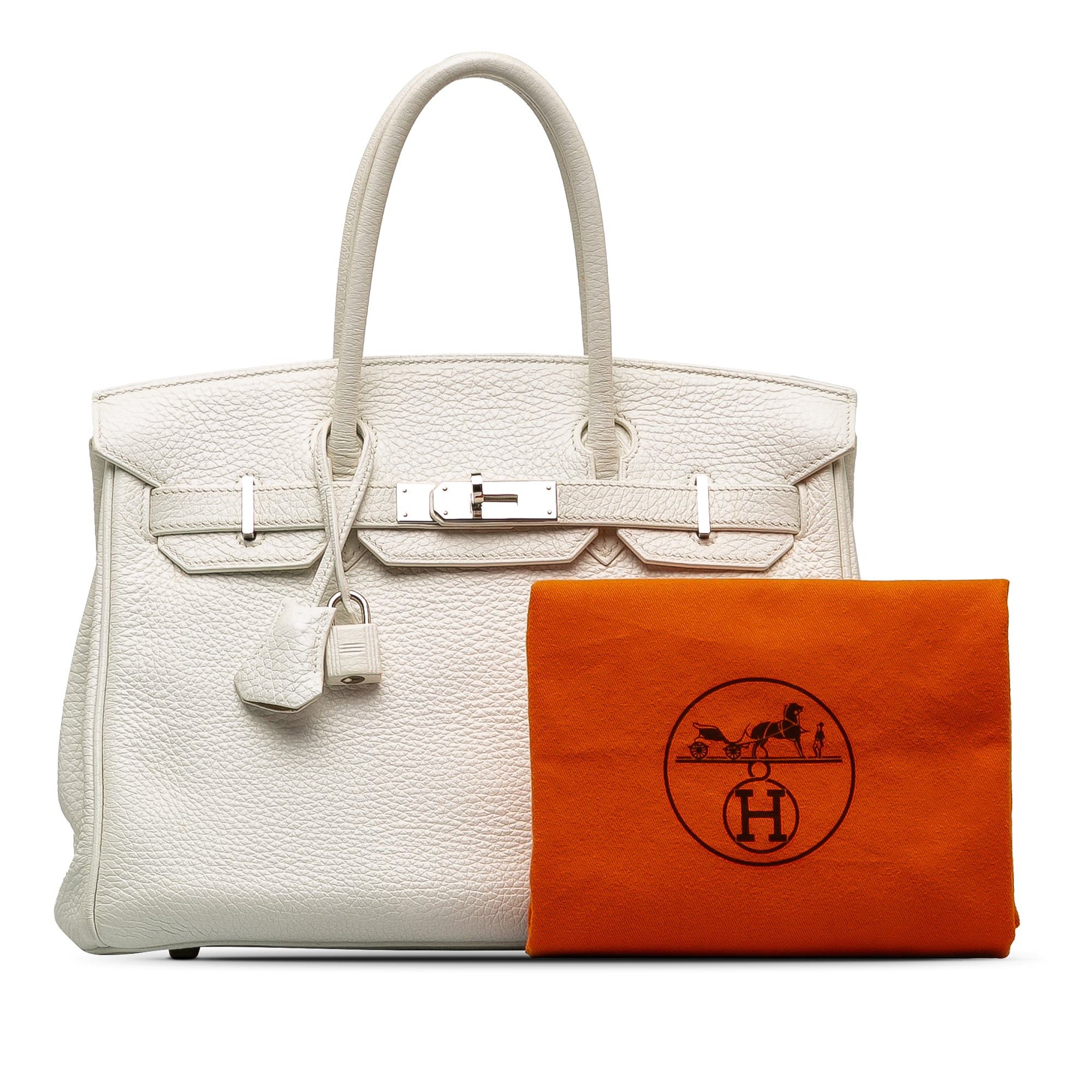 Hermes Hermès Clemence Birkin 30 White Size ONE SIZE - 10 Thumbnail