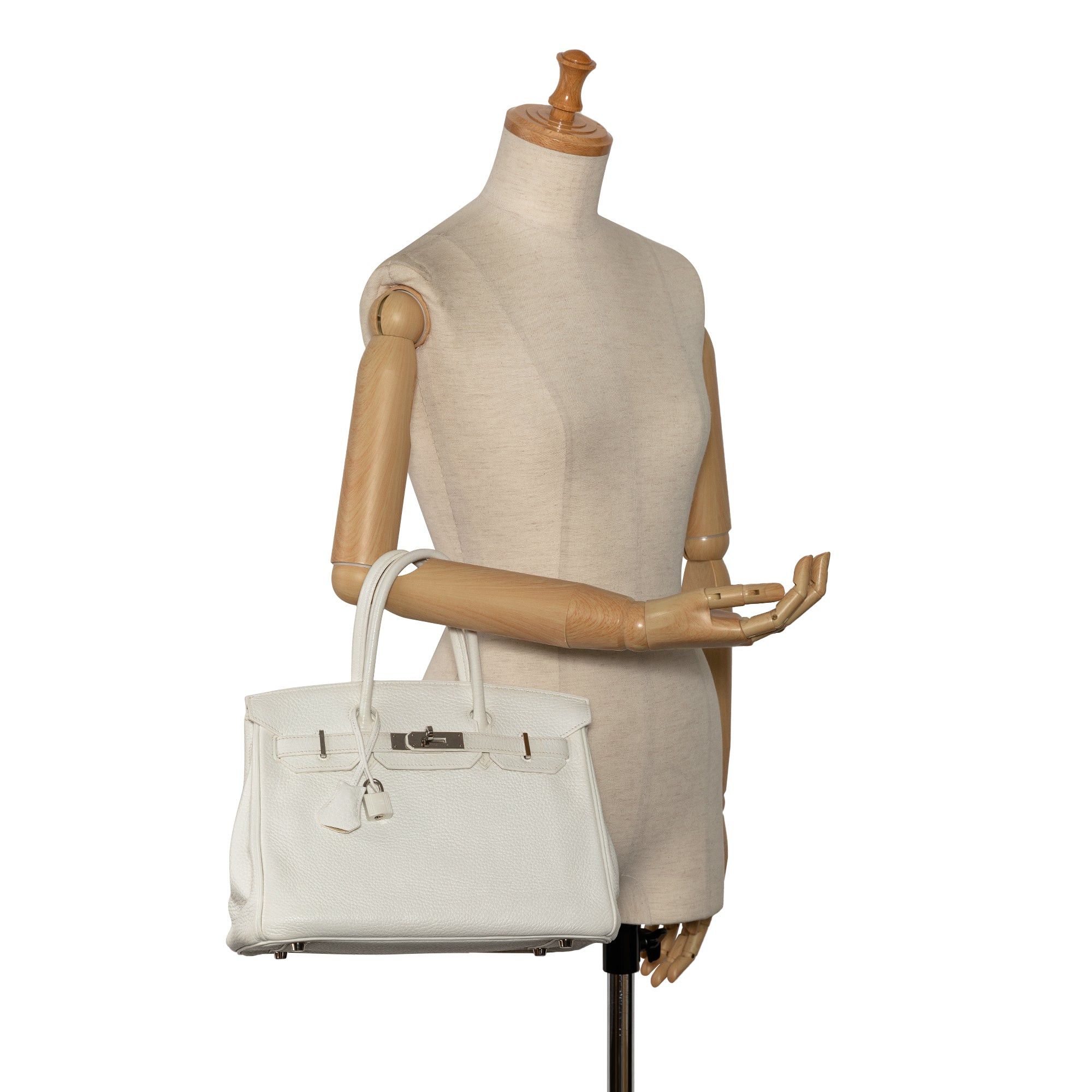 Hermes Hermès Clemence Birkin 30 White Size ONE SIZE - 9 Thumbnail