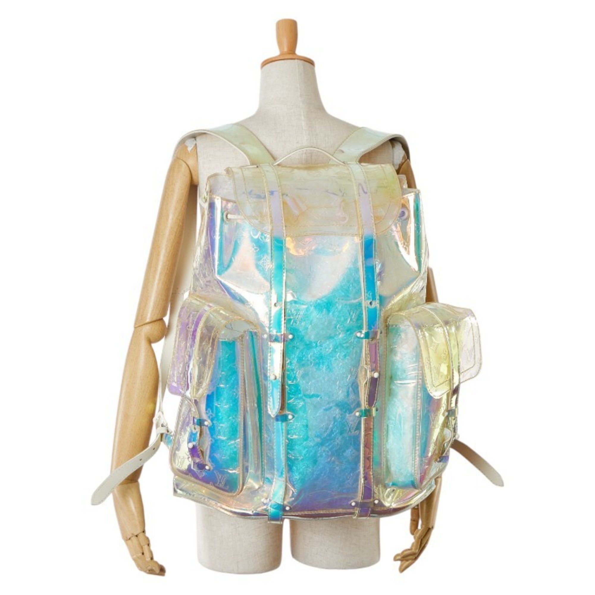 Louis Vuitton Louis Vuitton Monogram Prism Christopher GM Backpack M44766 Clear Transparent PVC Leather Women s LOUIS VUITTON Grailed