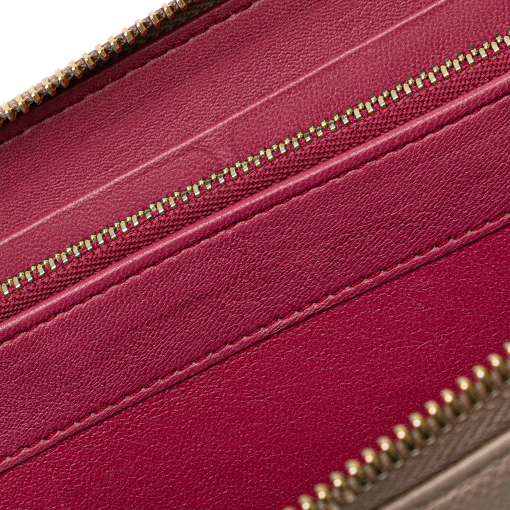 Bvlgari BVLGARI Round Long Wallet Beige Leather Women's Size ONE SIZE - 5 Thumbnail