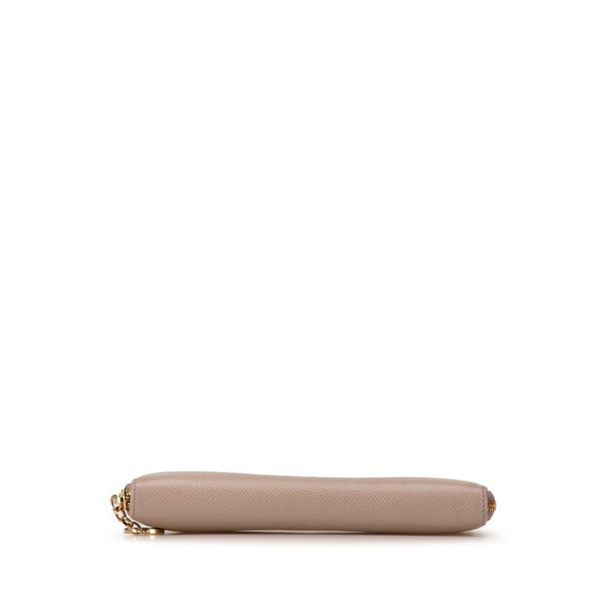 Bvlgari BVLGARI Round Long Wallet Beige Leather Women's Size ONE SIZE - 3 Thumbnail