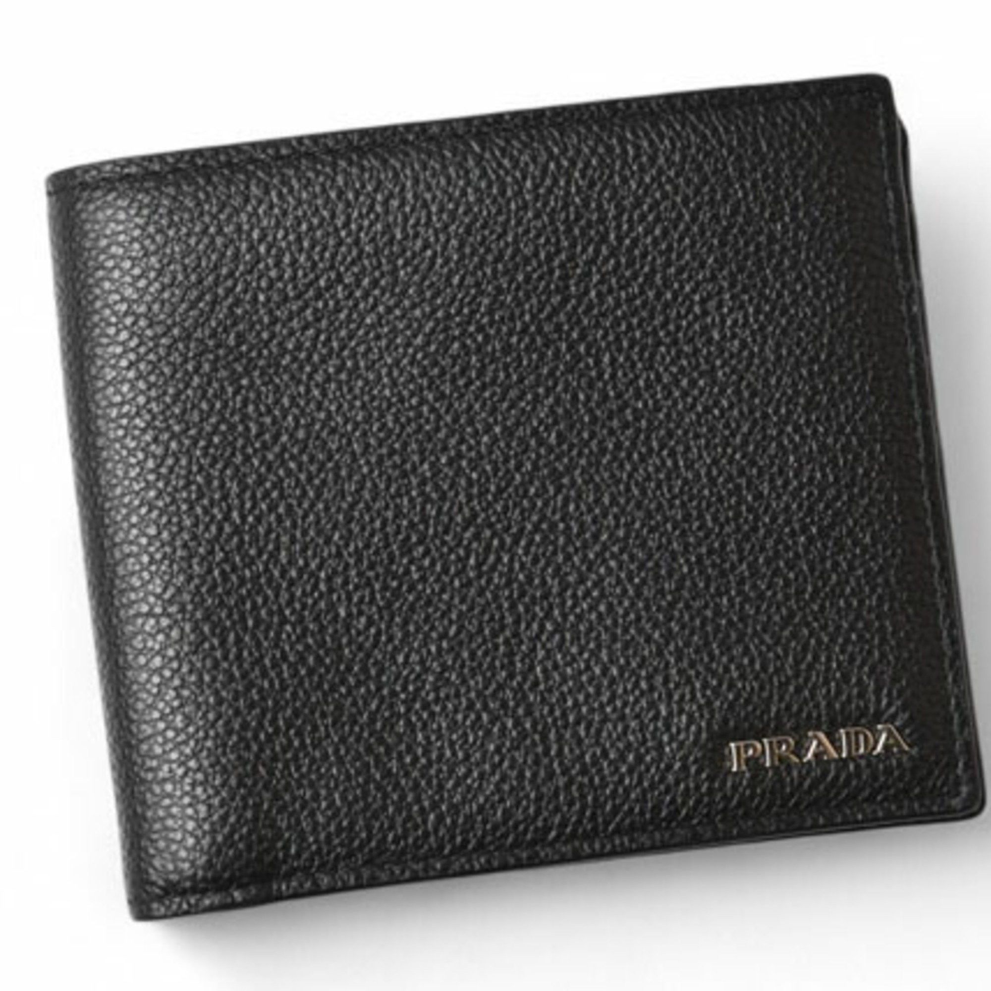 Prada PRADA Men's Wallet with Billfold 2MO513 Embossed Leather Black Grey Size ONE SIZE - 3 Thumbnail