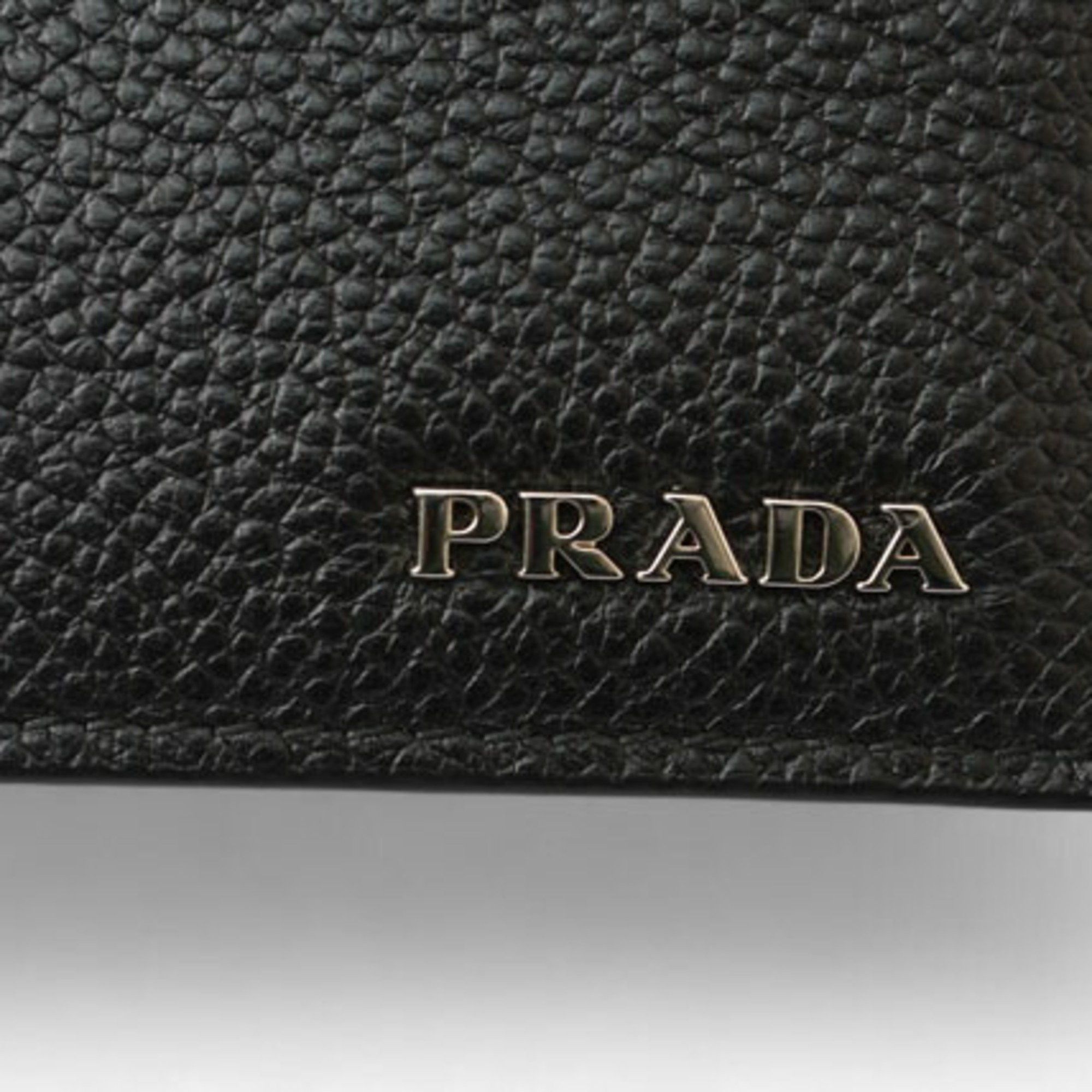 Prada PRADA Men's Wallet with Billfold 2MO513 Embossed Leather Black Grey Size ONE SIZE - 5 Thumbnail