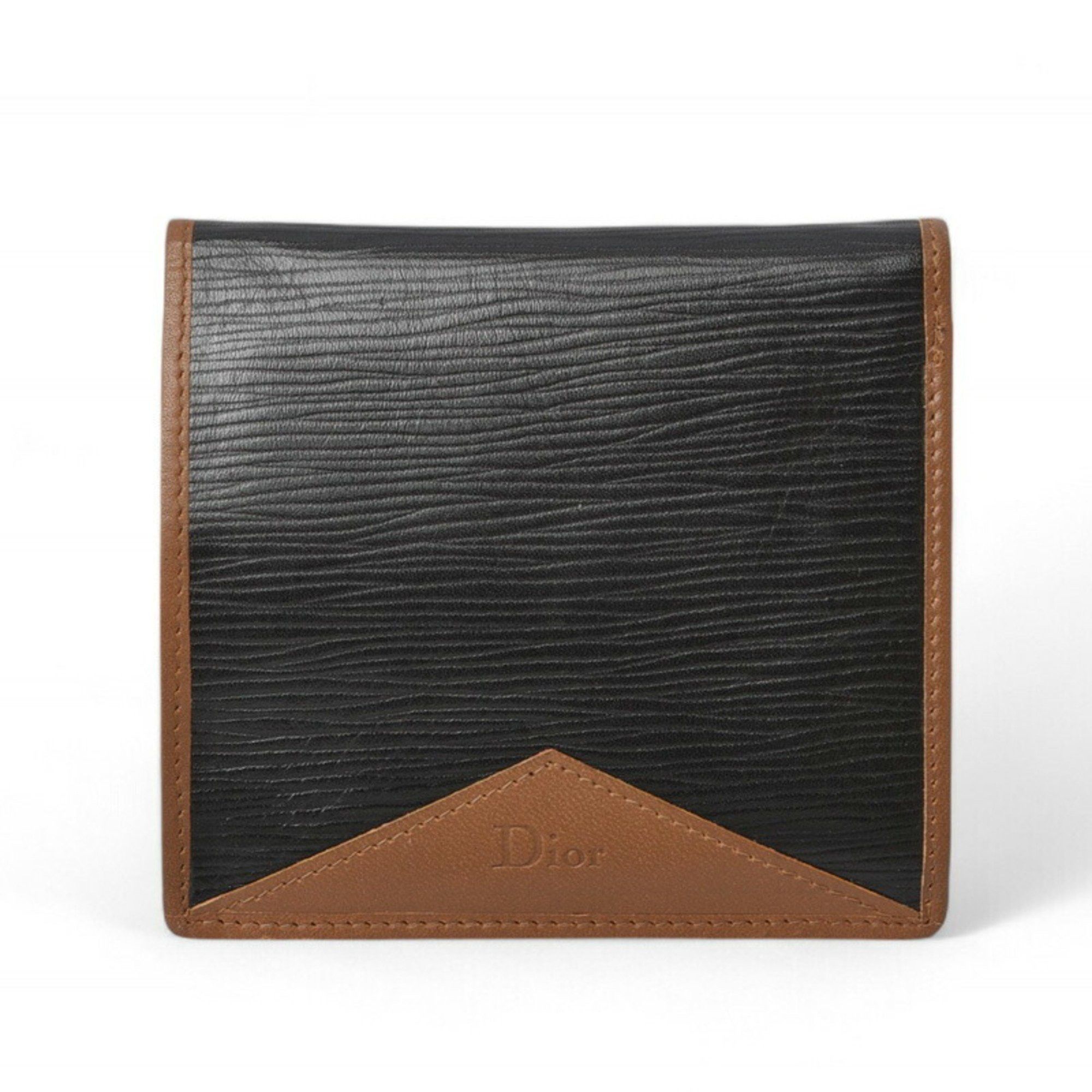 Dior Christian Dior Men's Bi-fold Black Brown Size ONE SIZE - 2 Thumbnail