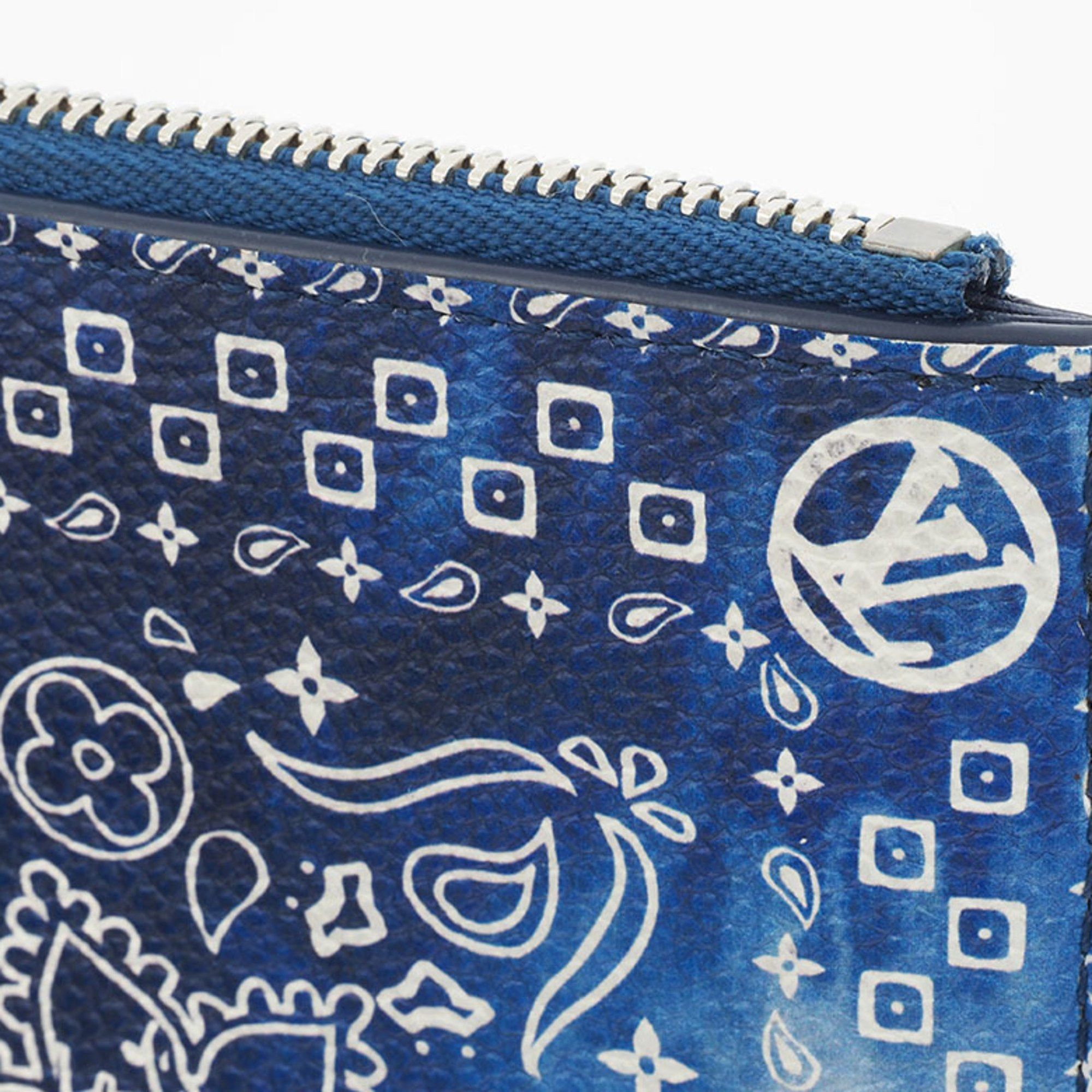 Louis Vuitton Louis Vuitton Coin Card Holder Case Blue M81432 Men's Monogram Bandana Canvas LOUIS VUITTON Size ONE SIZE - 5 Thumbnail