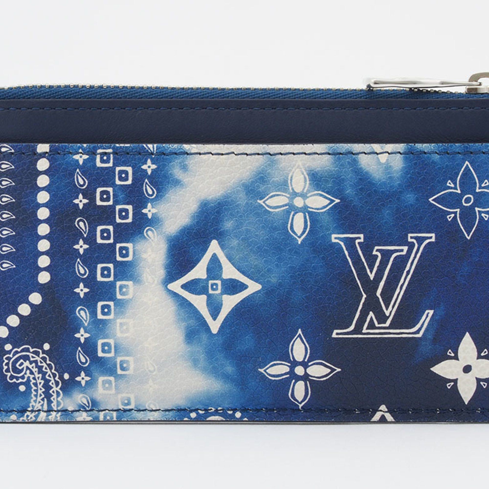 Louis Vuitton Louis Vuitton Coin Card Holder Case Blue M81432 Men's Monogram Bandana Canvas LOUIS VUITTON Size ONE SIZE - 3 Thumbnail