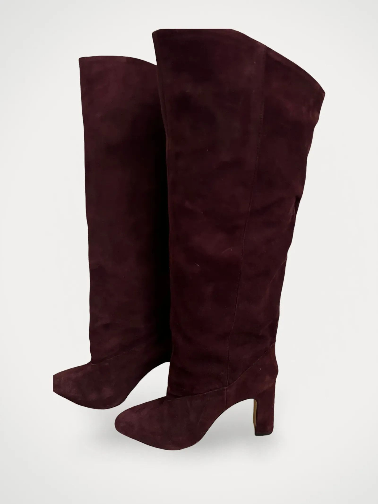 H&M H&M Burgundy stövlar i mocka Boots Size US 5 / IT 35 - 2 Thumbnail