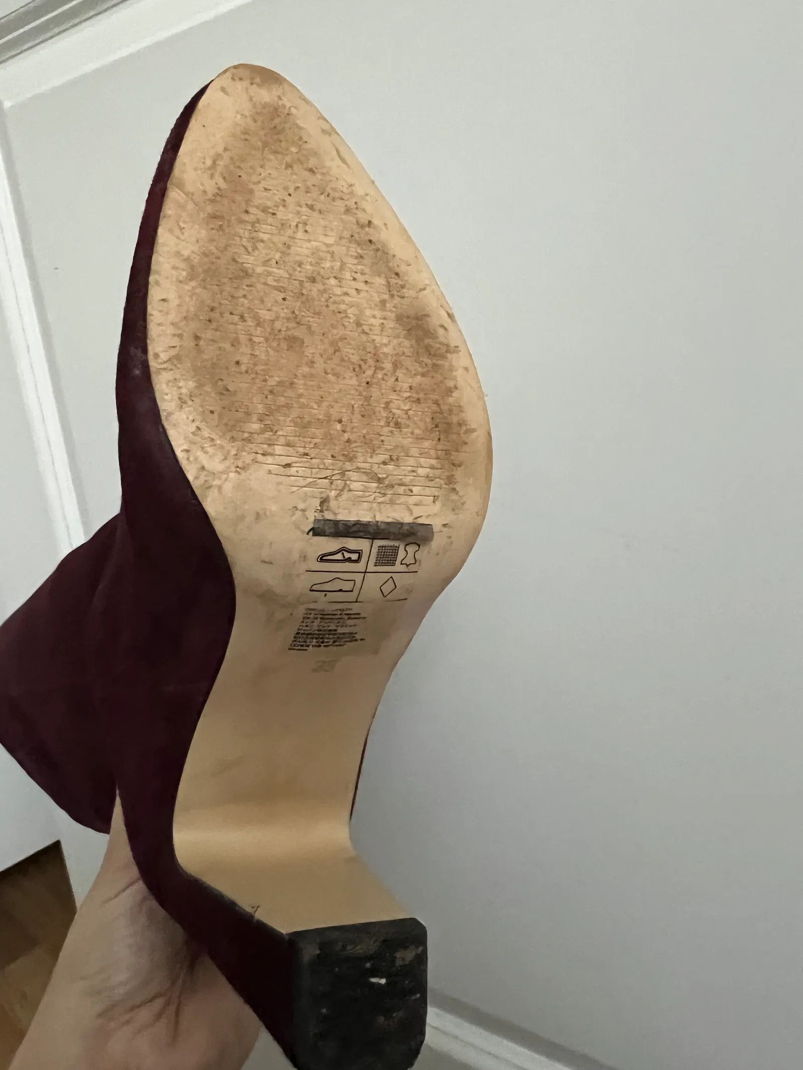 H&M H&M Burgundy stövlar i mocka Boots Size US 5 / IT 35 - 4 Thumbnail