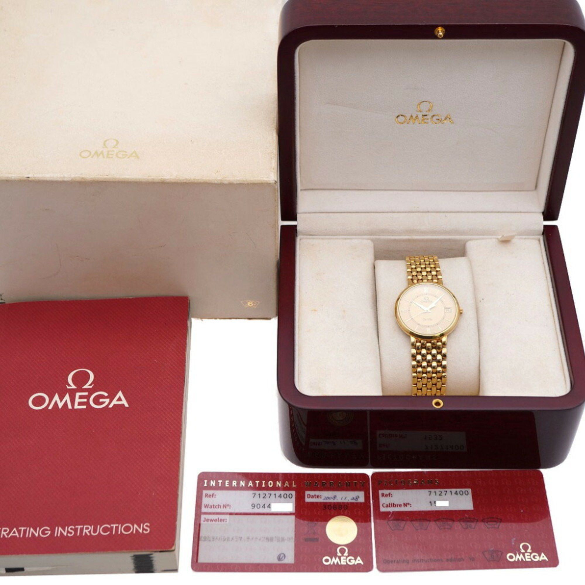 Omega OMEGA De Ville K18YG 80.3g Solid Gold 71271400 Quartz Wristwatch 750 Yellow Dial 0076OMEGA Men's Size ONE SIZE - 3 Thumbnail