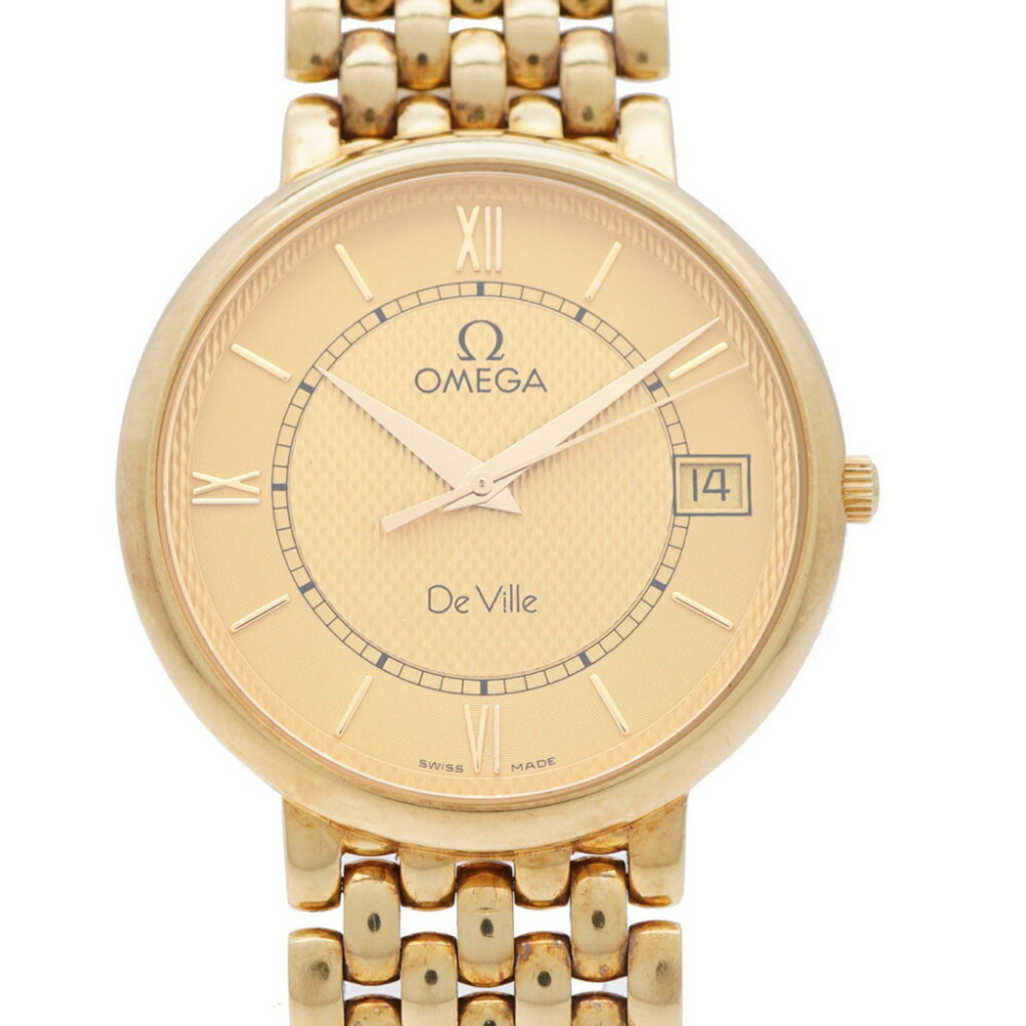 Omega OMEGA De Ville K18YG 80.3g Solid Gold 71271400 Quartz Wristwatch 750 Yellow Dial 0076OMEGA Men's Size ONE SIZE - 2 Thumbnail