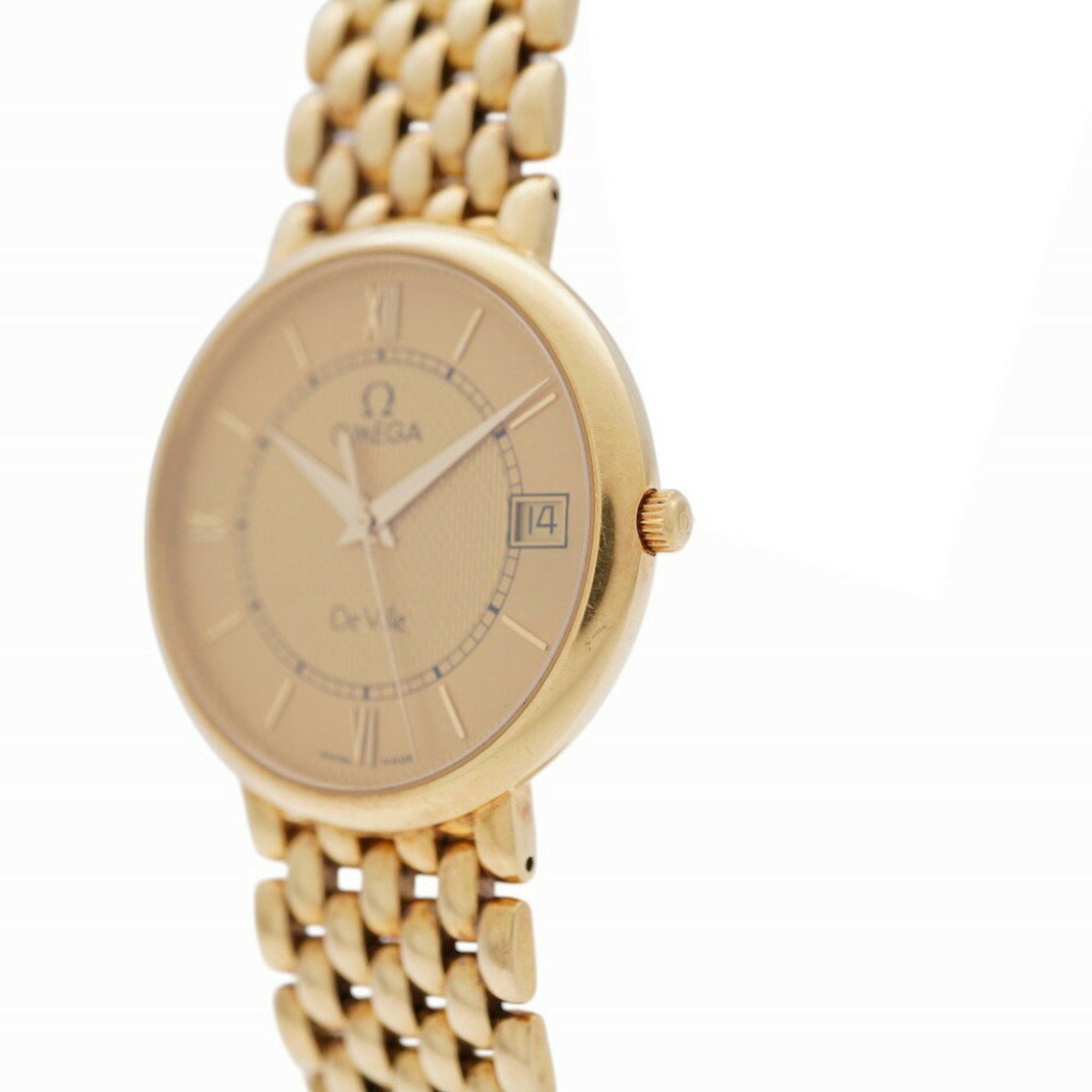 Omega OMEGA De Ville K18YG 80.3g Solid Gold 71271400 Quartz Wristwatch 750 Yellow Dial 0076OMEGA Men's Size ONE SIZE - 4 Thumbnail