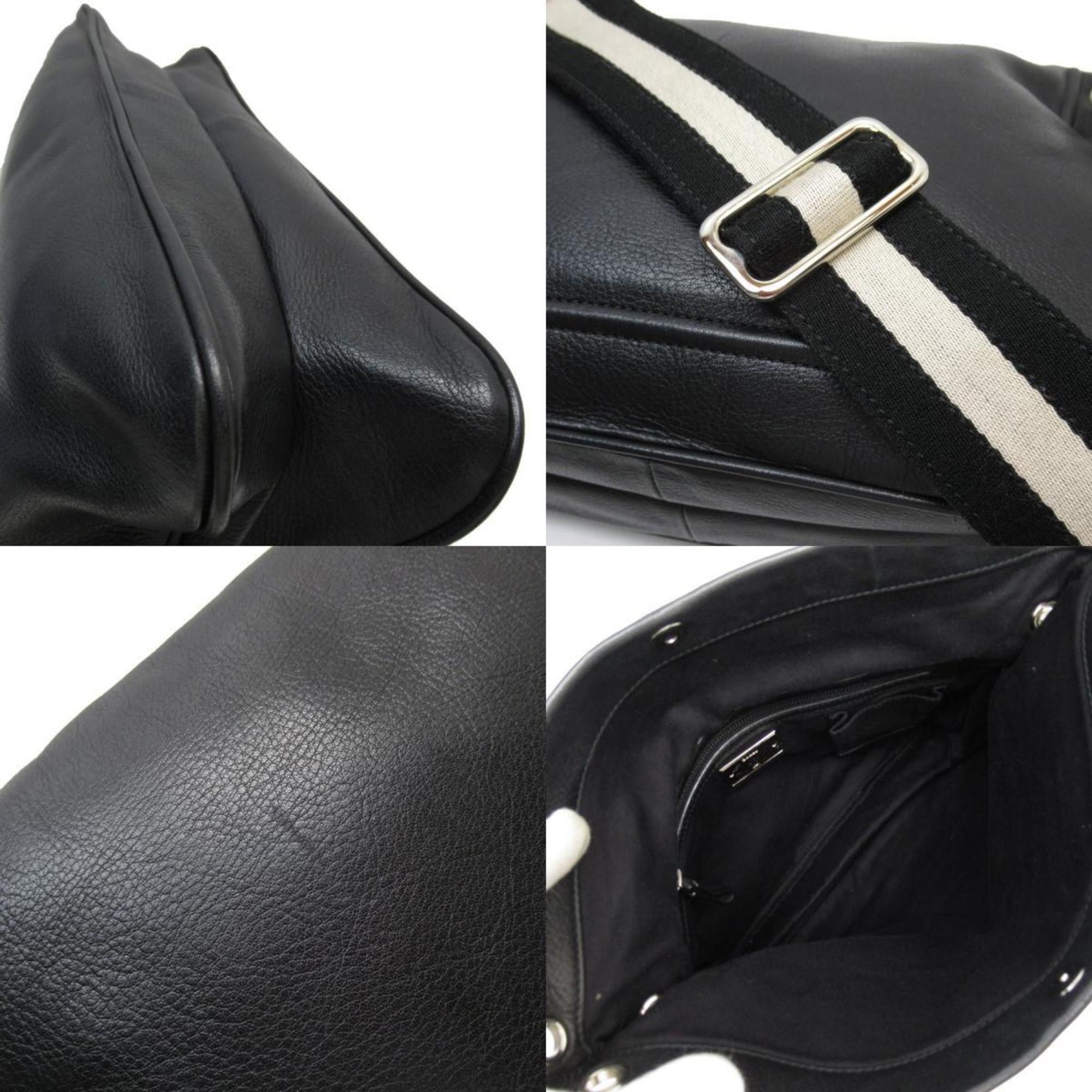 Bally BALLY shoulder bag leather canvas black light beige silver men's w0811f Size ONE SIZE - 4 Thumbnail