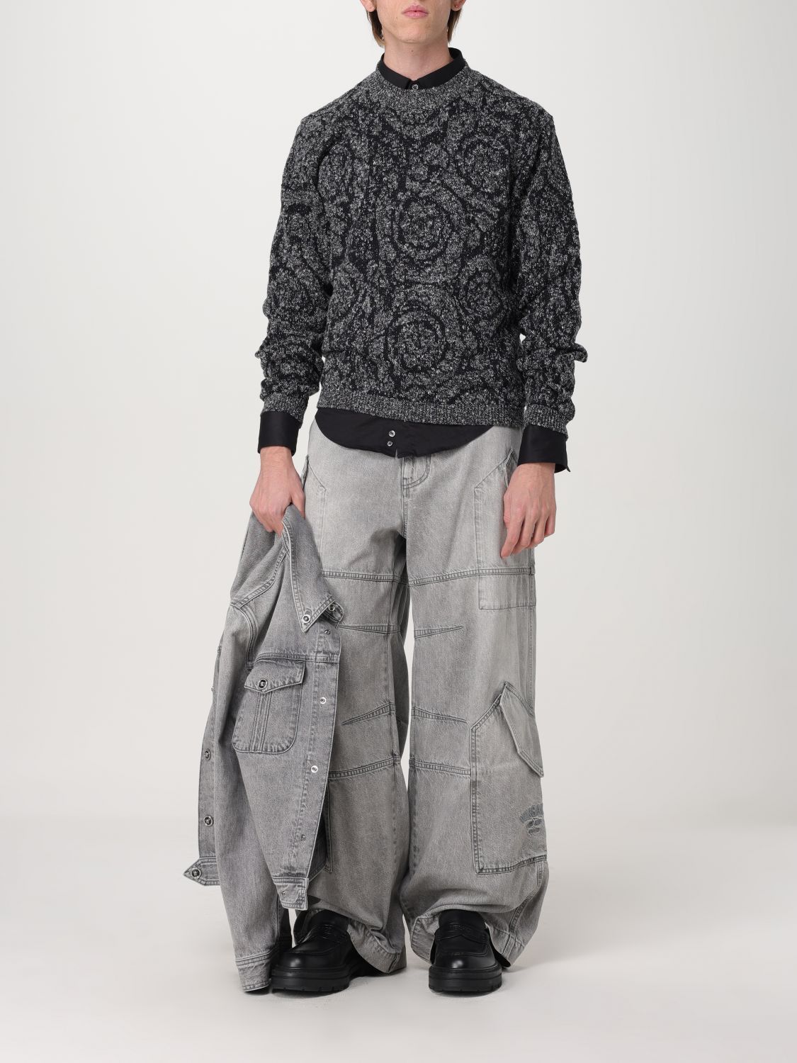 Versace Versace Sweater Men Black Size US M / EU 48-50 / 2 - 2 Thumbnail